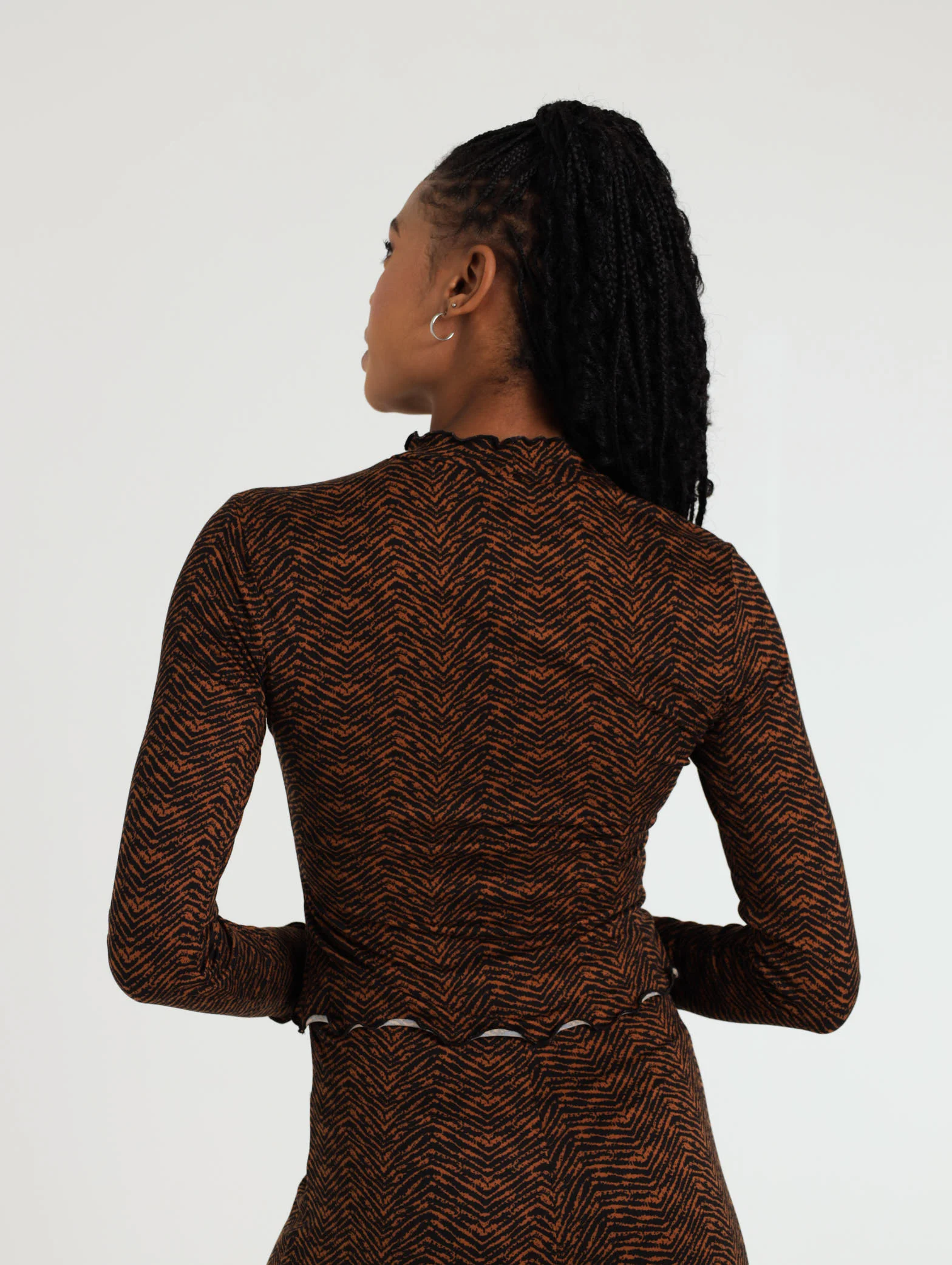 Long Sleeve Geo Knit Top - Image 3