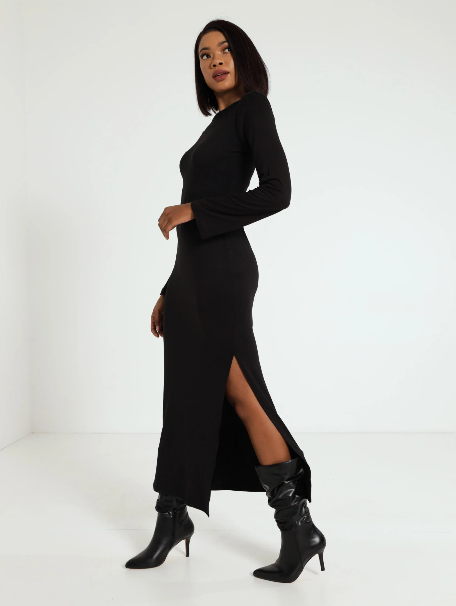 Long Sleeve Knit Maxi Dress - Image 2