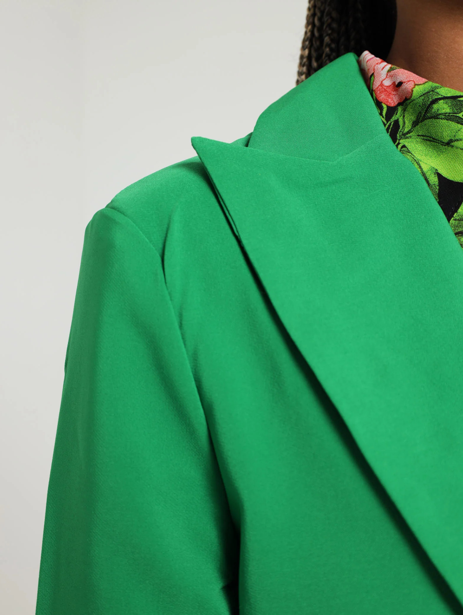 Long Sleeve Open Front Blazer With Covered Button - Image 4