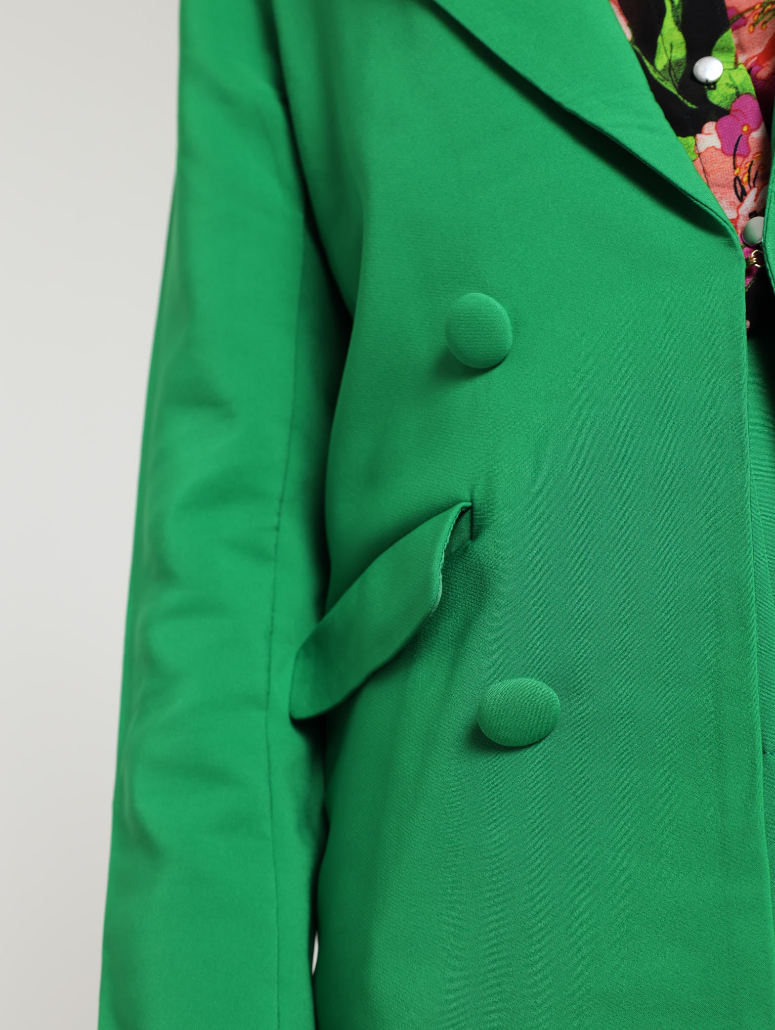 Long Sleeve Open Front Blazer With Covered Button - Image 5