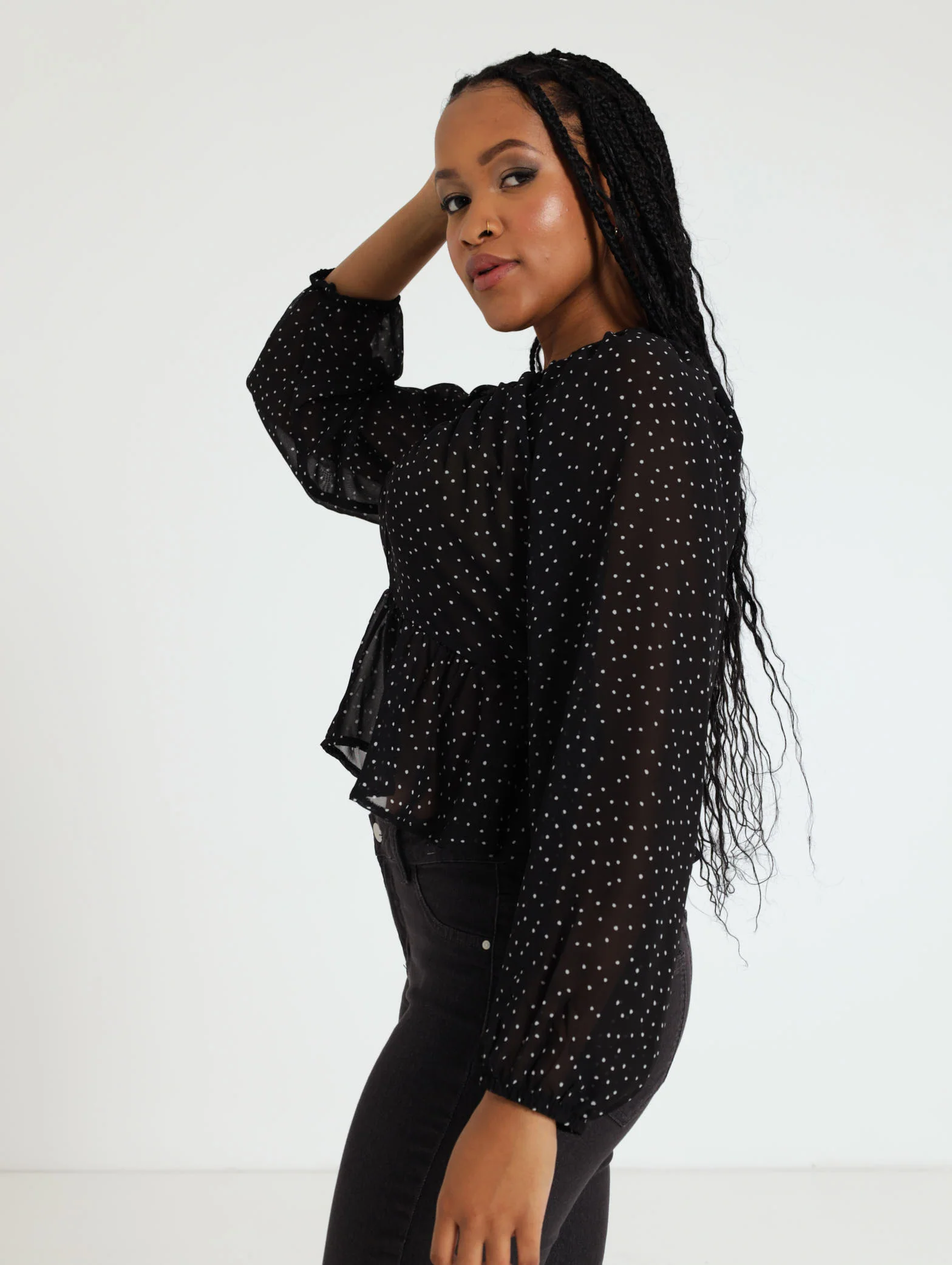 Long Sleeve Polka Dot Top - Image 2