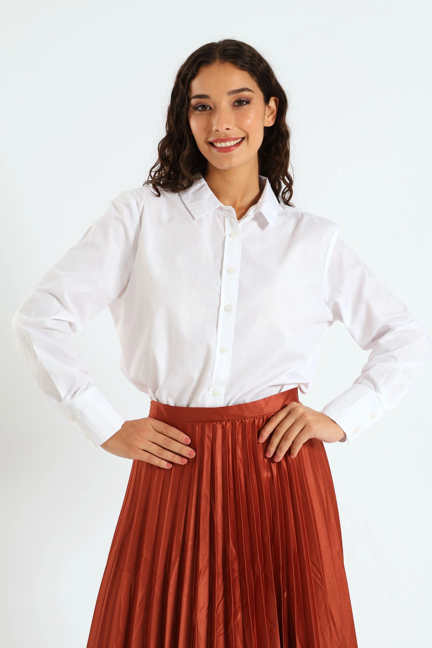 Long Sleeve Poplin Shirt - White