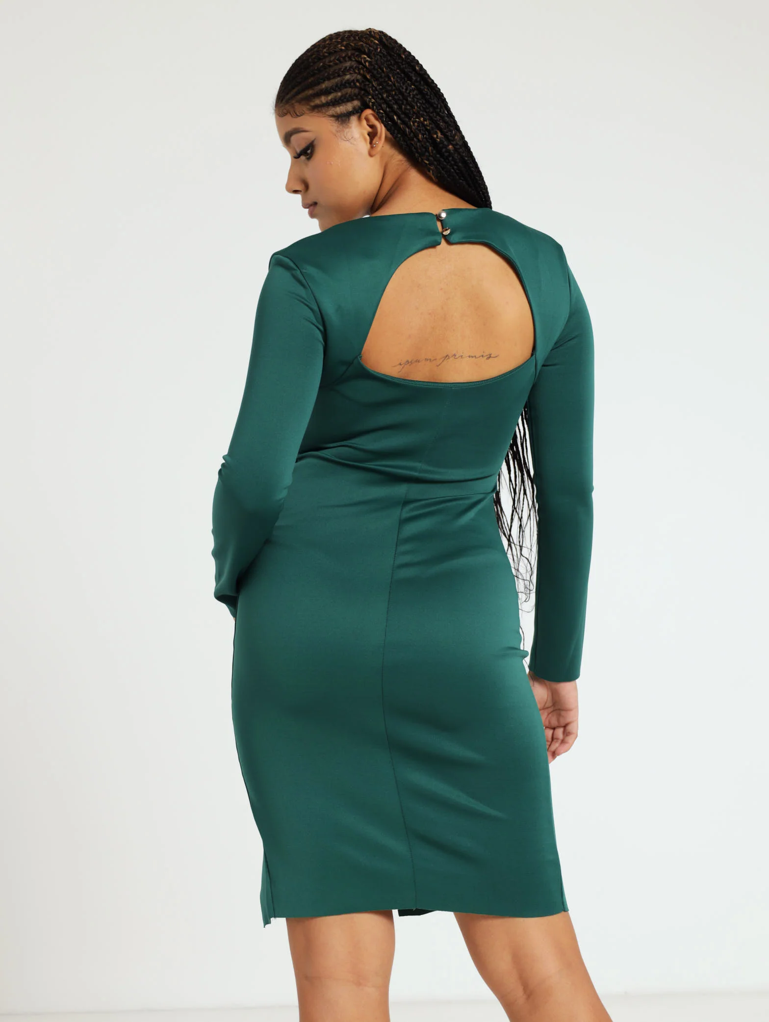 Long Sleeve Princess Panel Dress Side Slit - Image 4