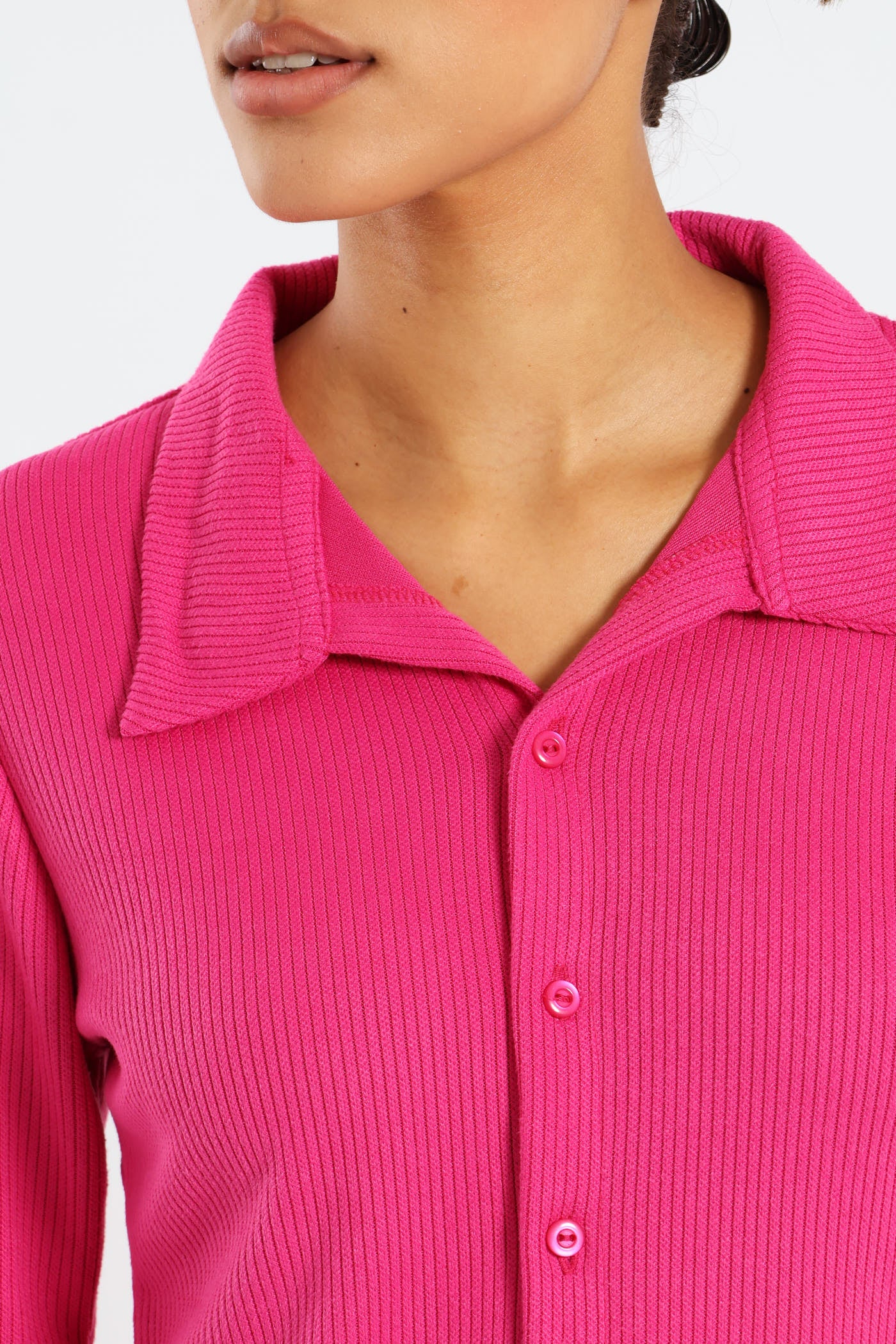 Long Sleeve Relaxed Loungewear Top - Magenta - Image 4