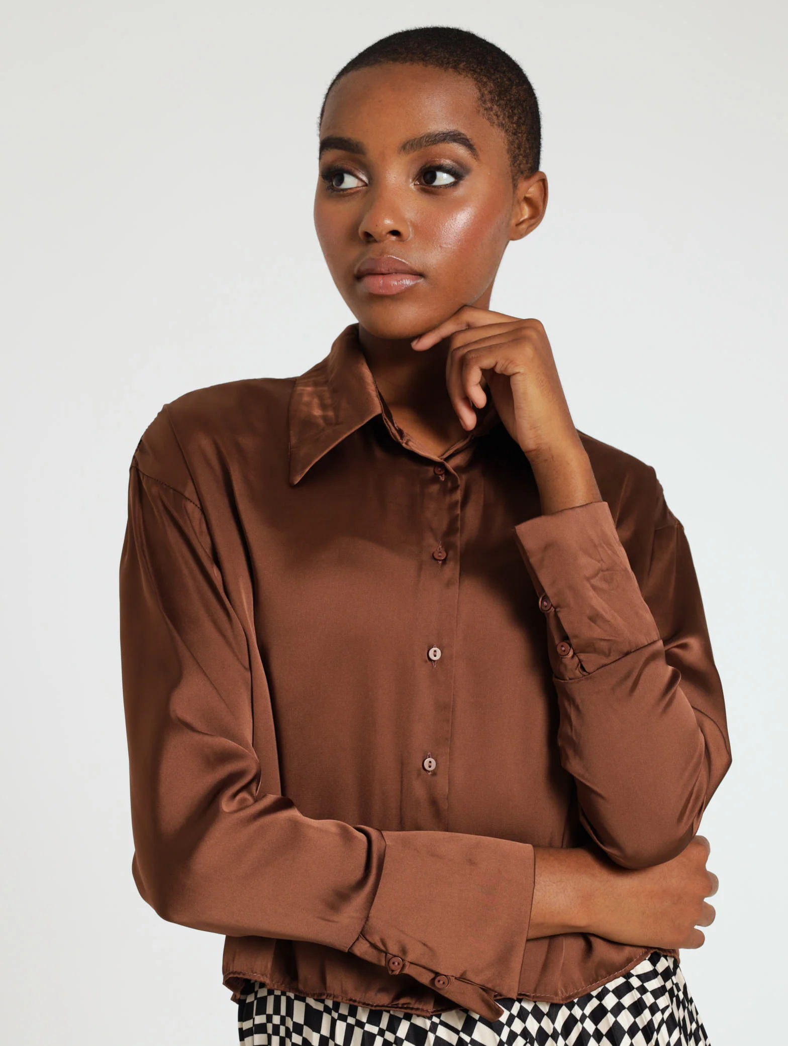 Long Sleeve Satin Shirt