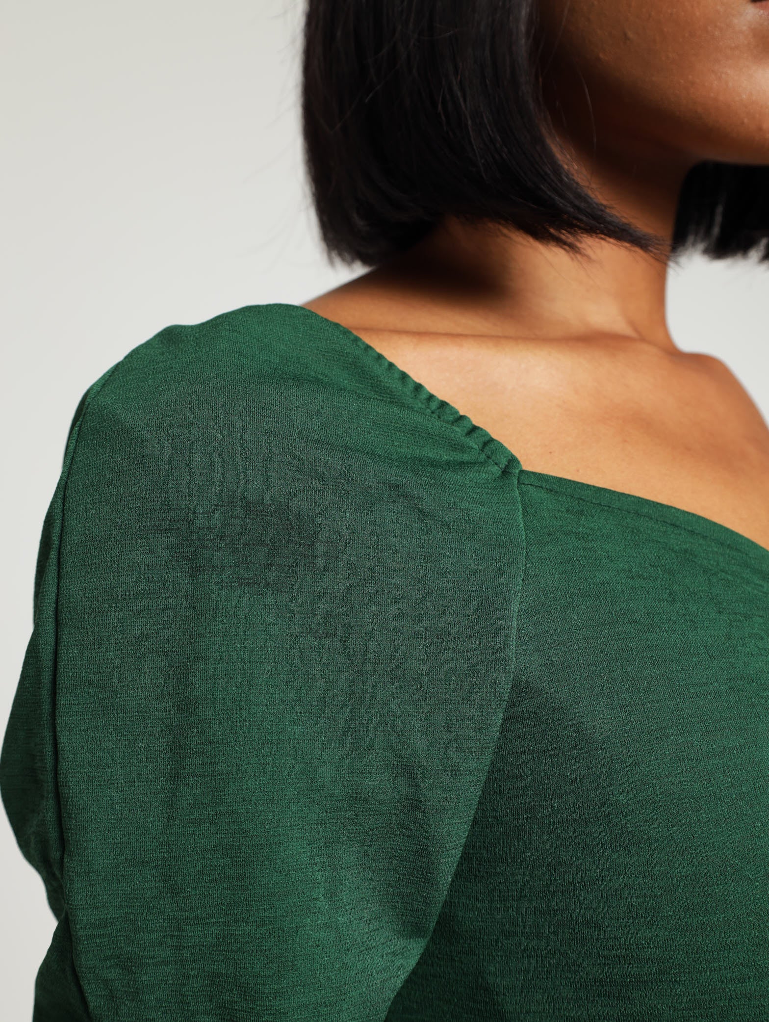 Long Sleeve Slinky Ruched Dress - Image 4
