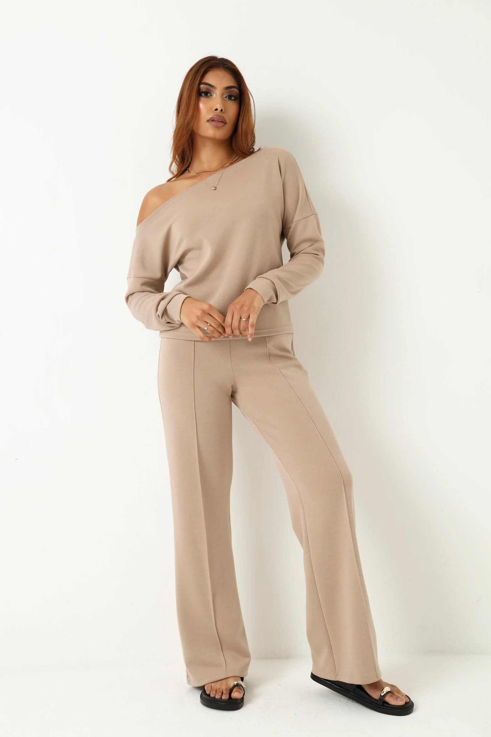 Long Sleeve  Soft Feel Top -  Stone - Image 2