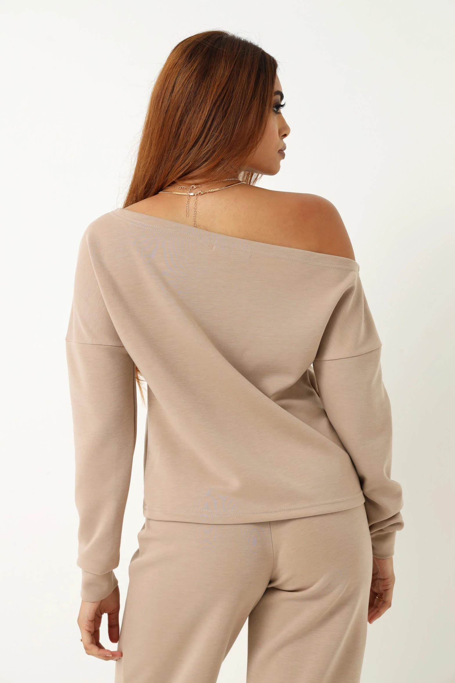 Long Sleeve  Soft Feel Top -  Stone - Image 6