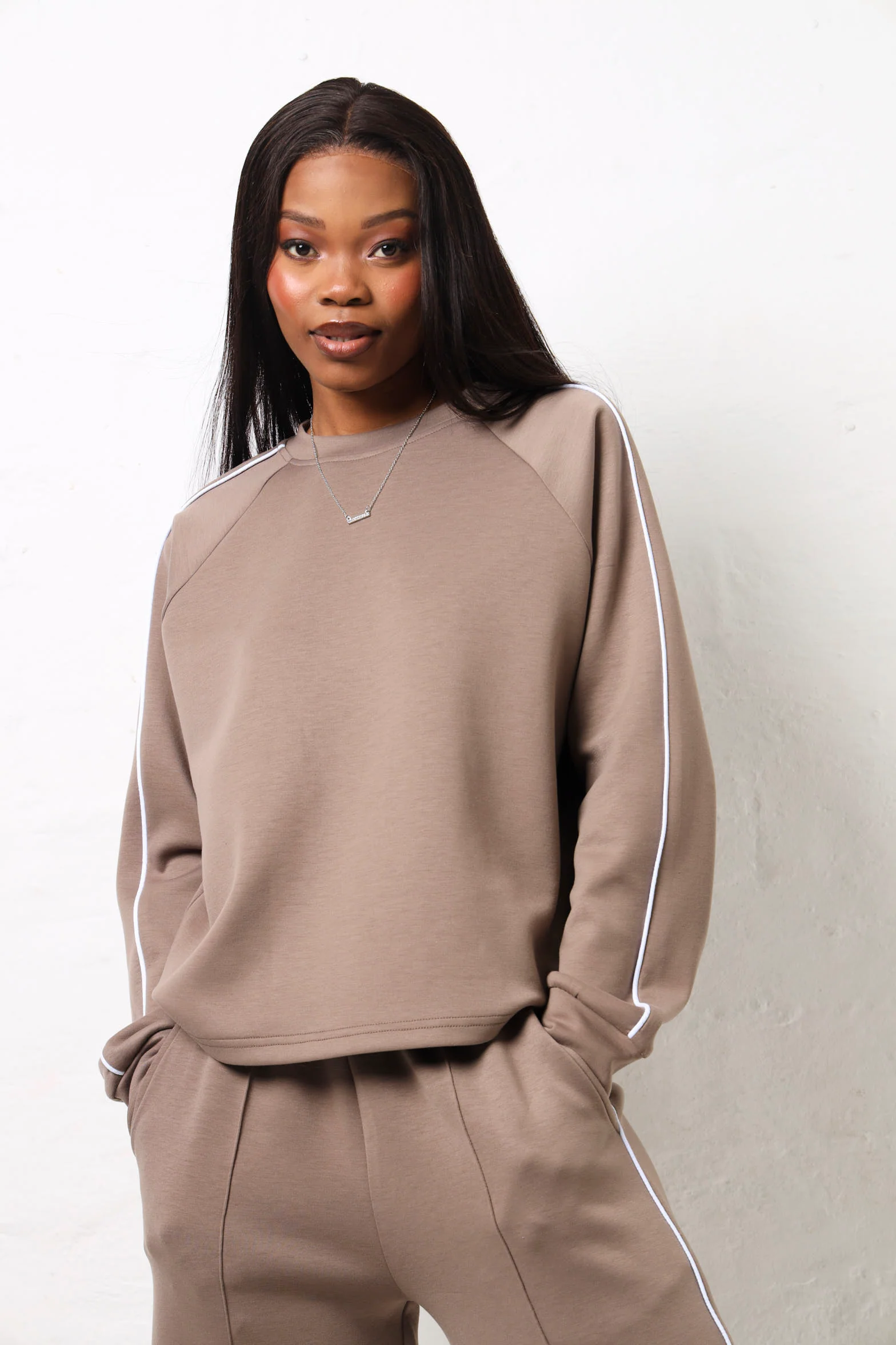 Long Sleeve Soft Touch Active Top - Beige/Cream
