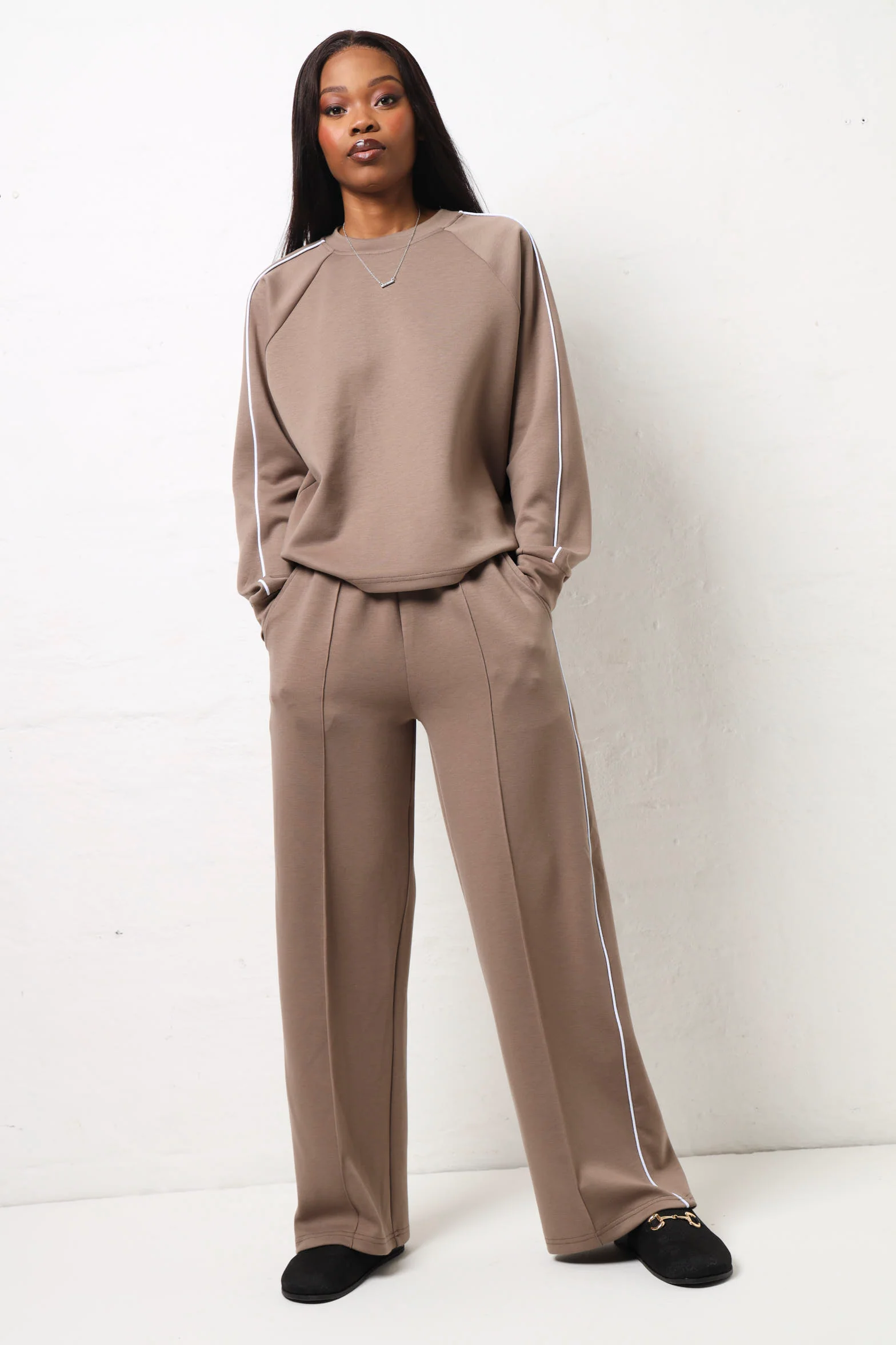 Long Sleeve Soft Touch Active Top - Beige/Cream - Image 3