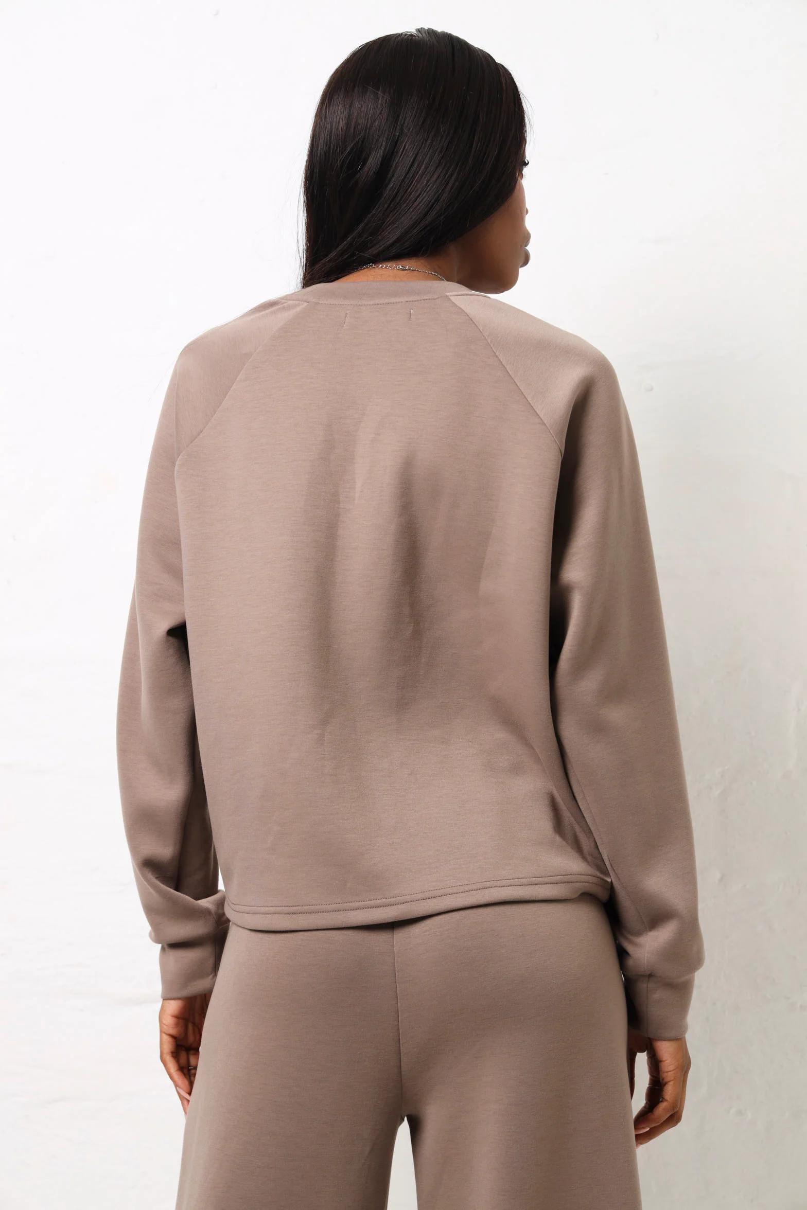 Long Sleeve Soft Touch Active Top - Beige/Cream - Image 4