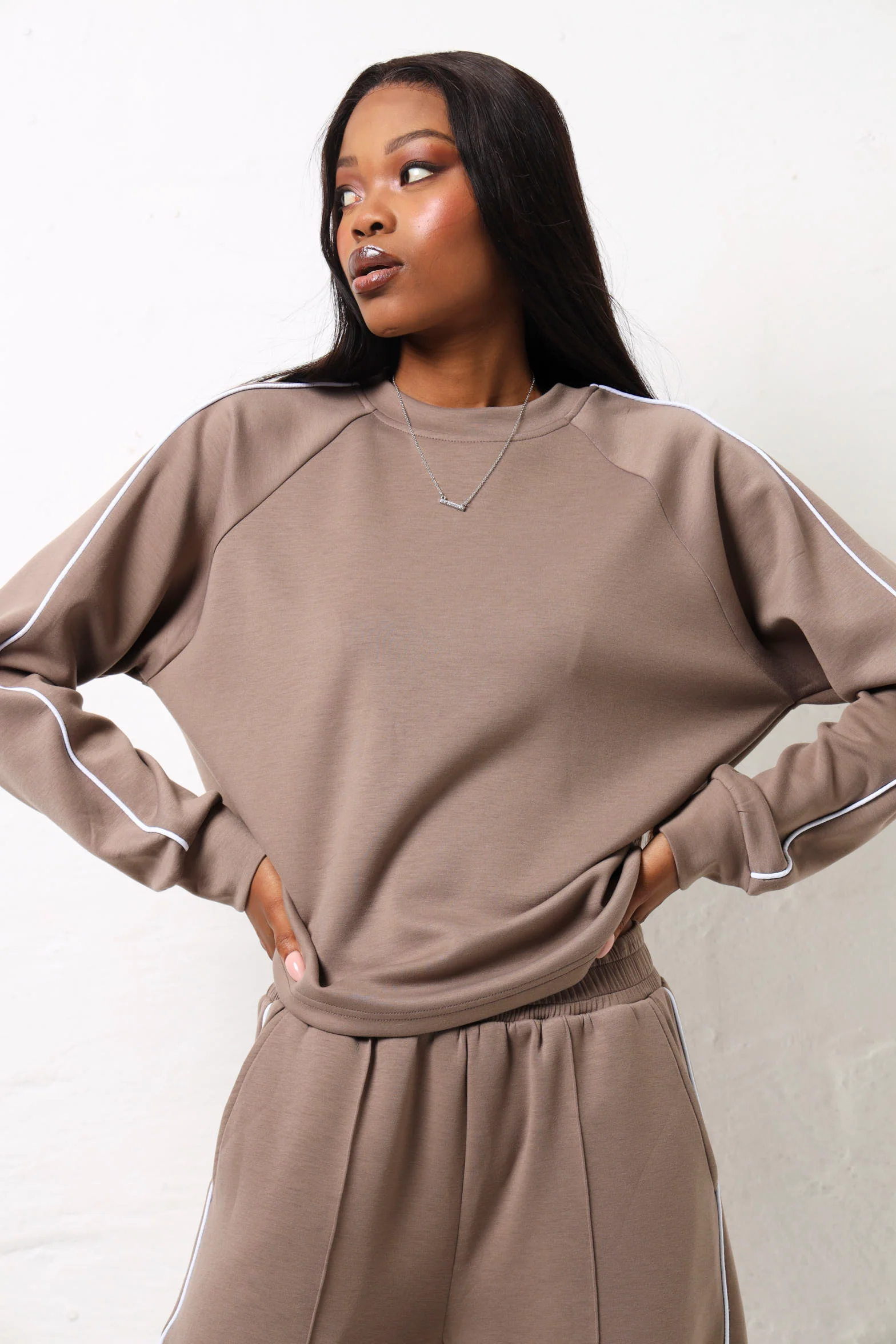 Long Sleeve Soft Touch Active Top - Beige/Cream - Image 6