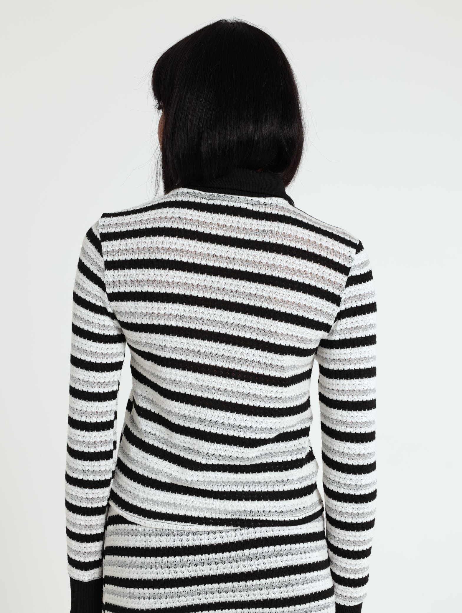 Long Sleeve Stripe Cut And Sew Top - Image 4