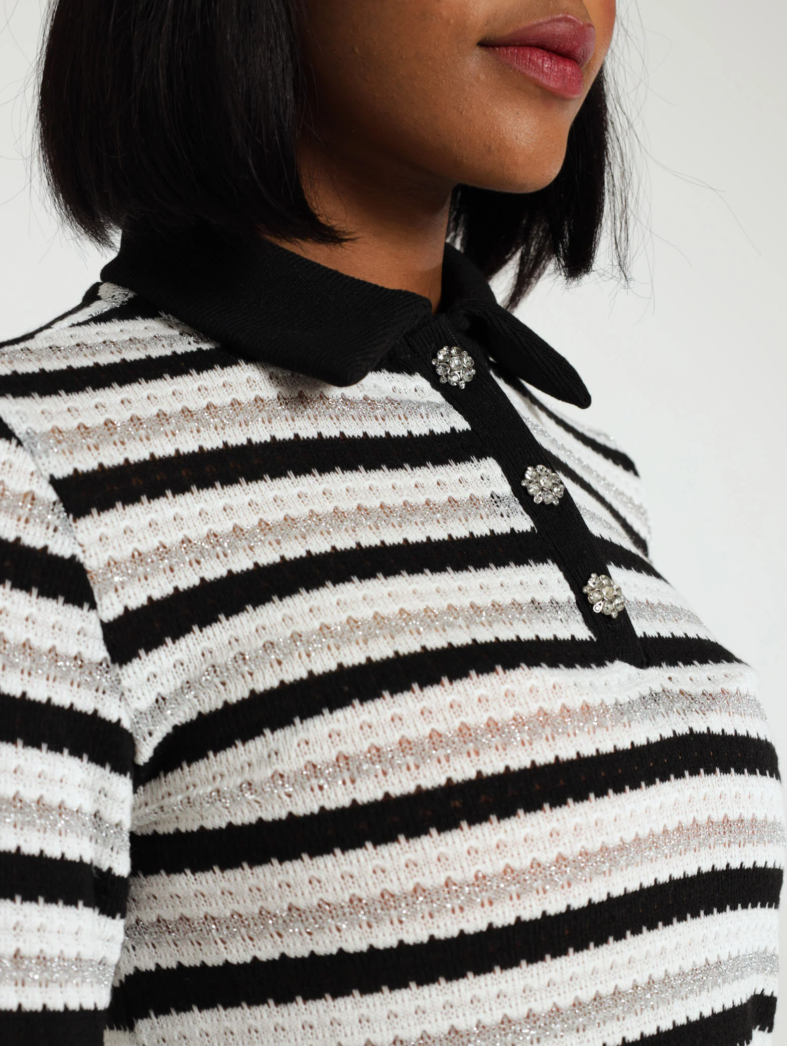 Long Sleeve Stripe Cut And Sew Top - Image 5
