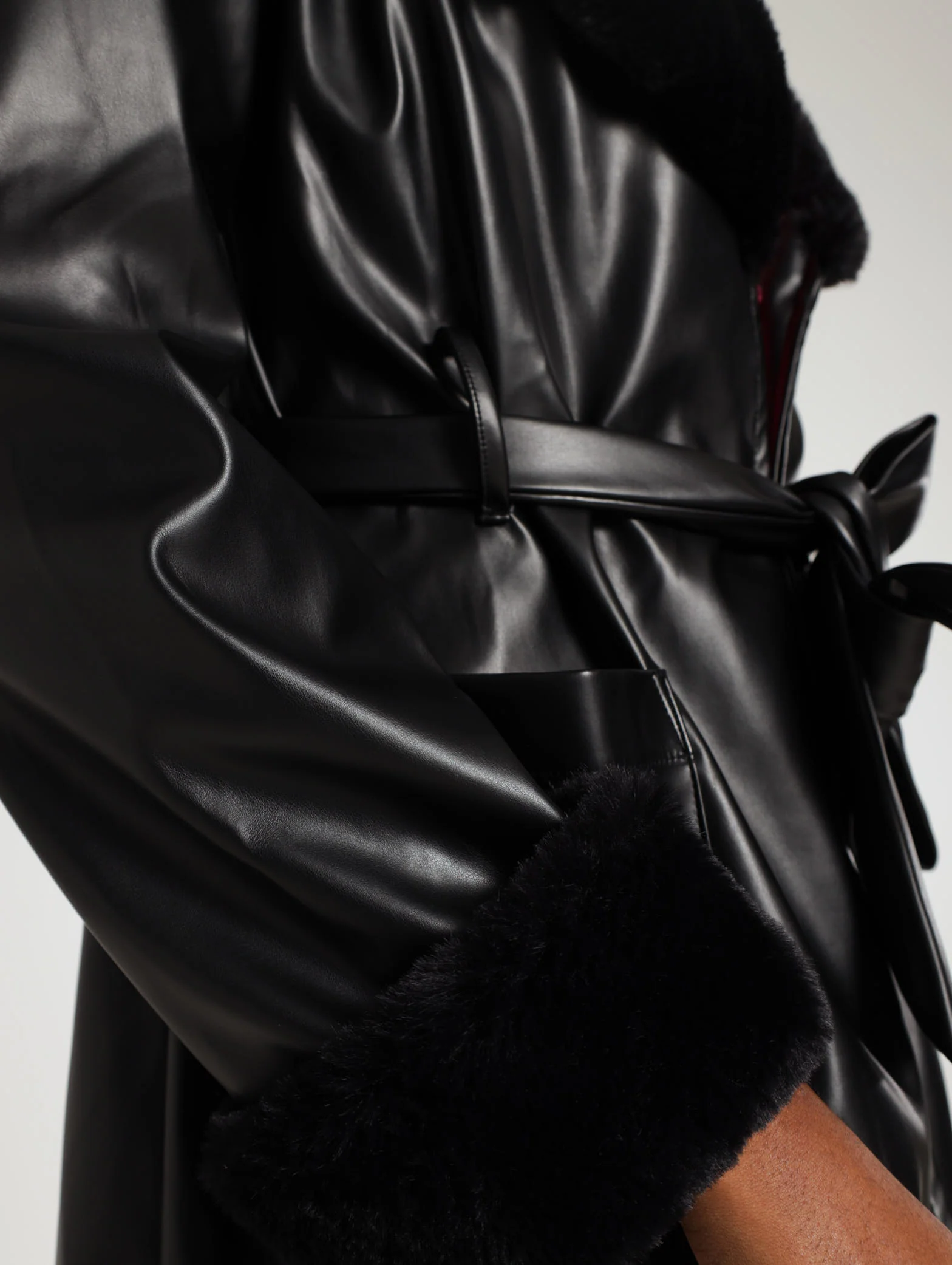 Longer Length PU Fur Coat - Image 6