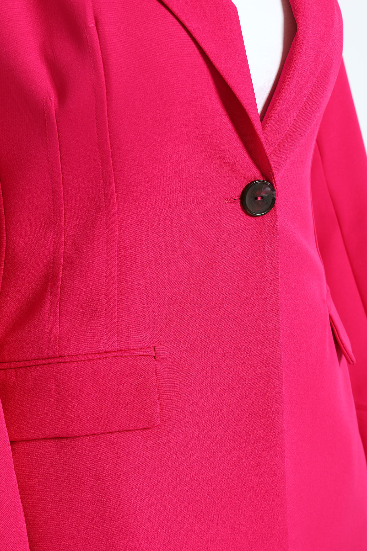 Longer Length Slimfit Blazer Jacket - Cerise - Image 4