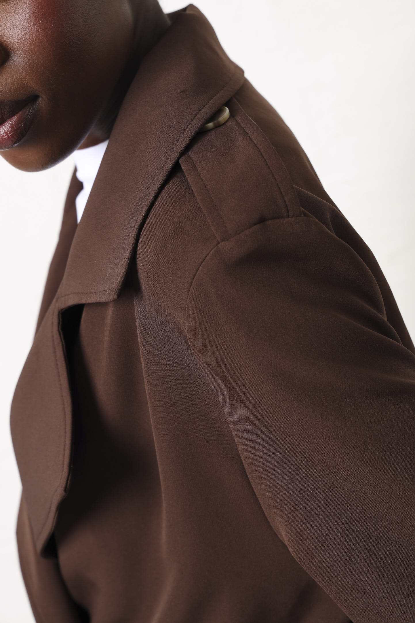 Longer Length Unlined Trench - Chocolate - Image 5