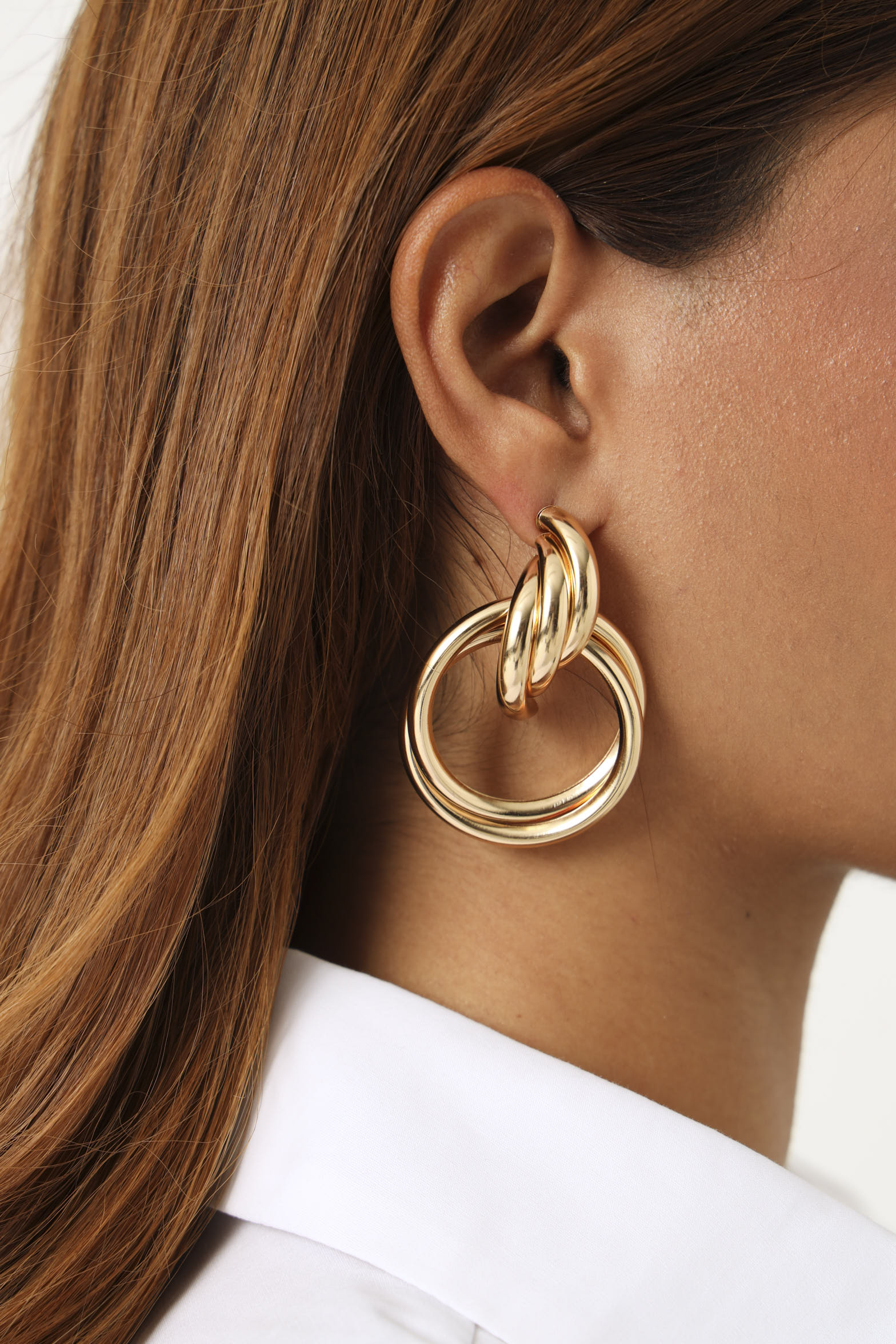Looped Statement Earring -  Gold