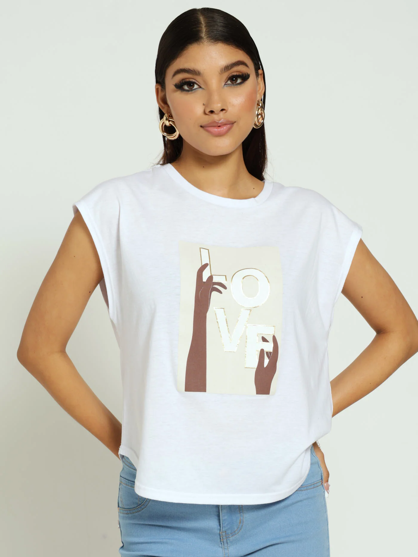 Love Illustration Screen Tee - White