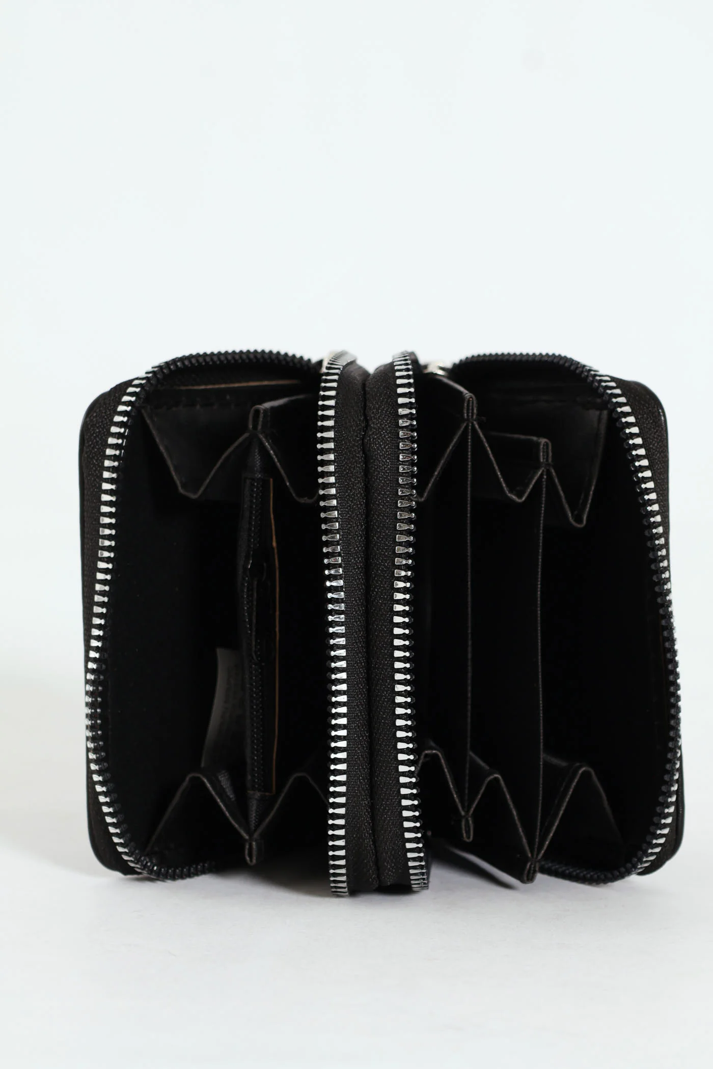 Love Slogan Double Zip Wallet - Black - Image 2