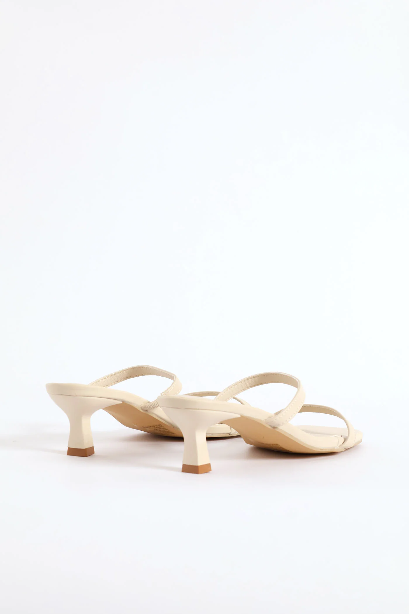 Low Slip On Double Strap Sandal Heel - Off White - Image 6