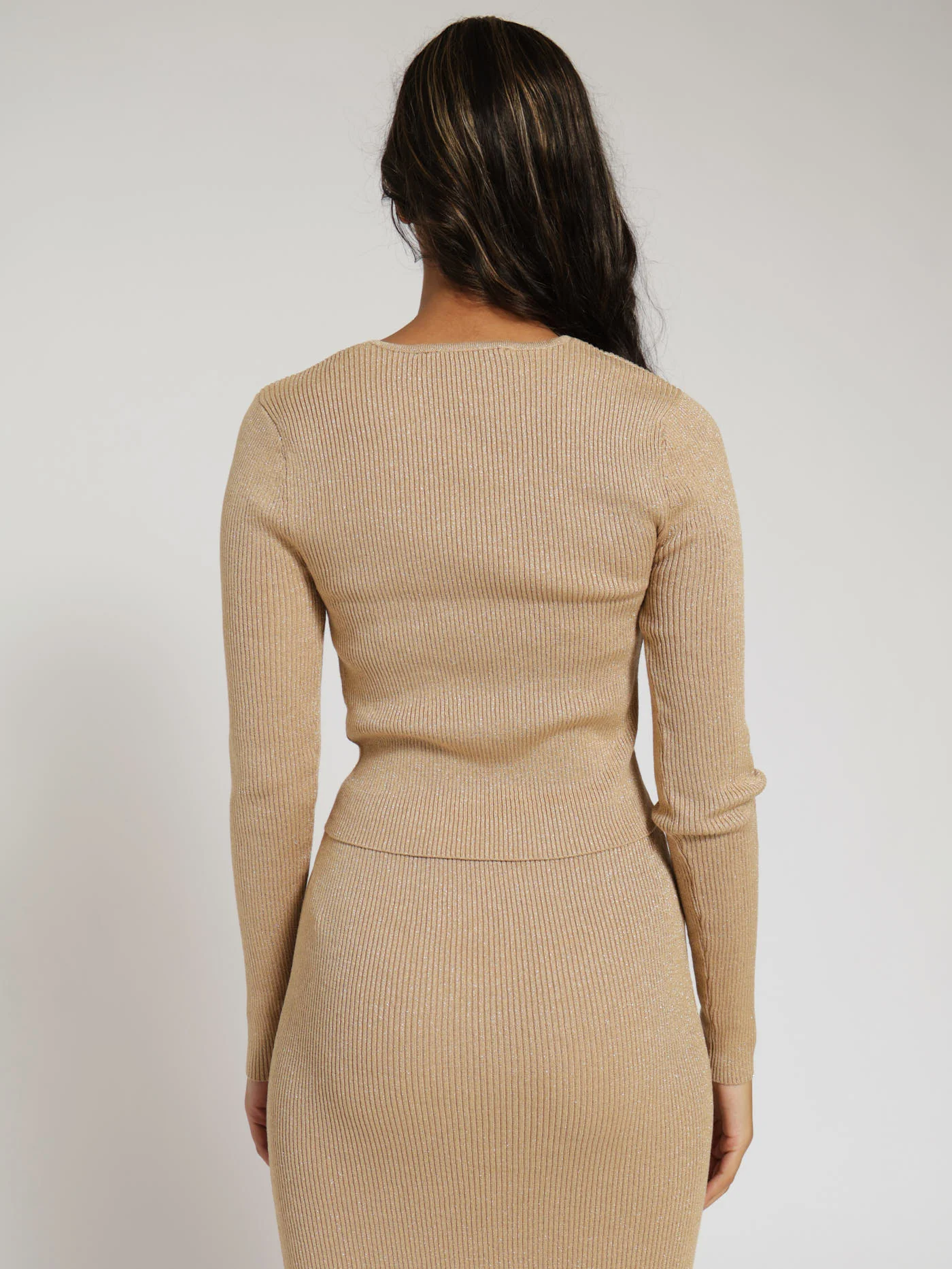 Lurex Basic Pullover - Gold - Image 3