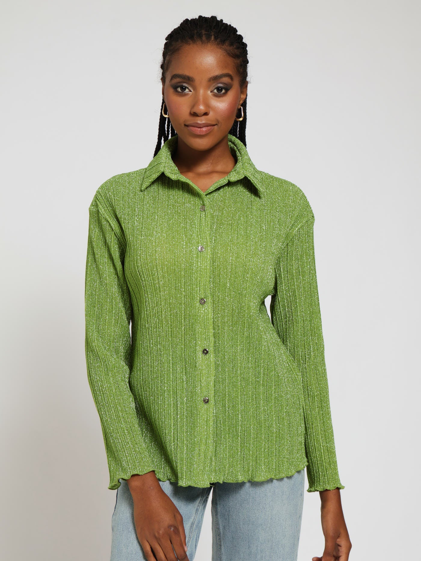 Lurex Bodre Shirt - Green