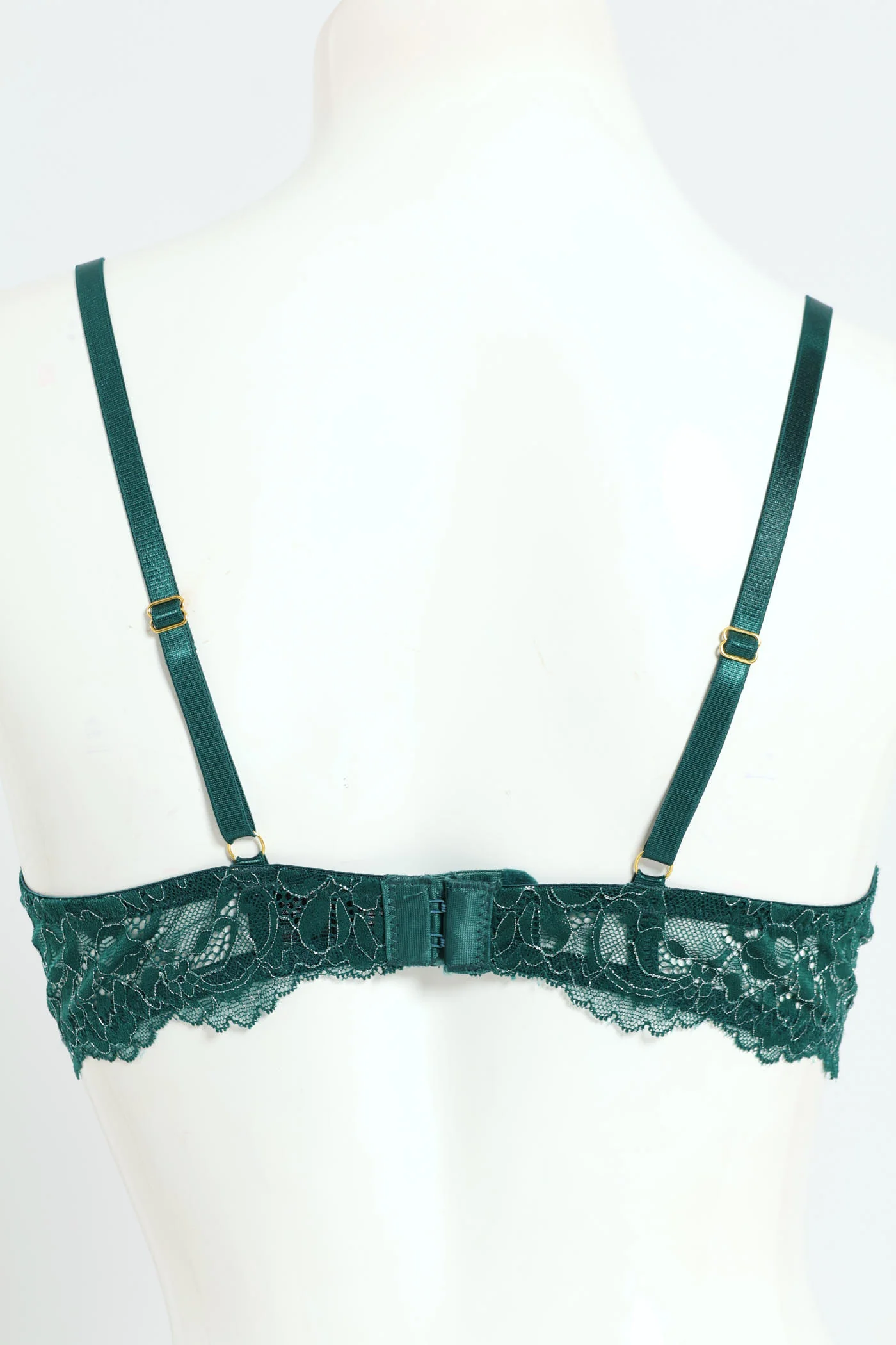 Lurex Lace T-Shirt Bra - Teal - Image 2
