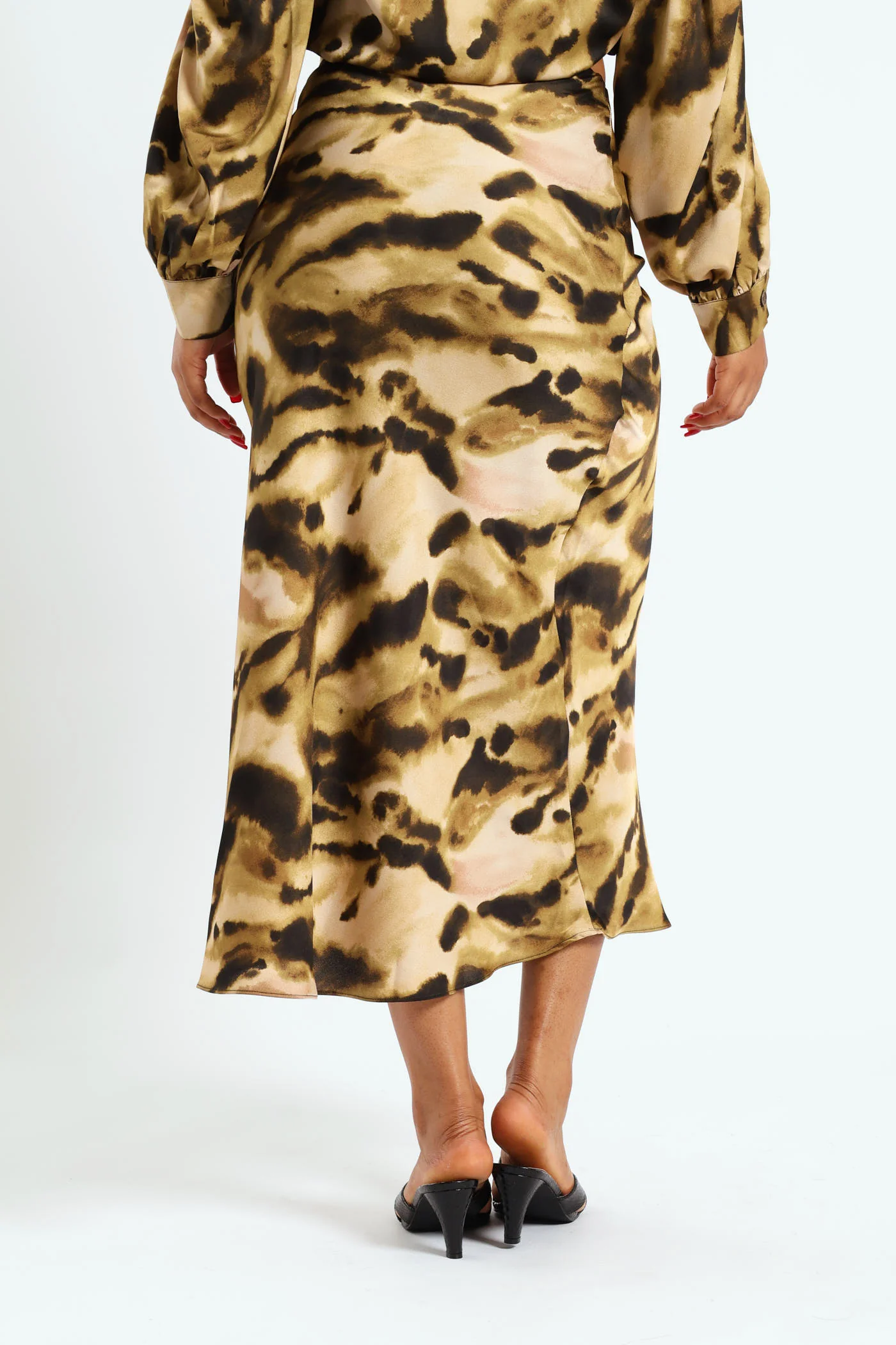 Marble Print Slip Skirt - Fatigue/Stone - Image 4