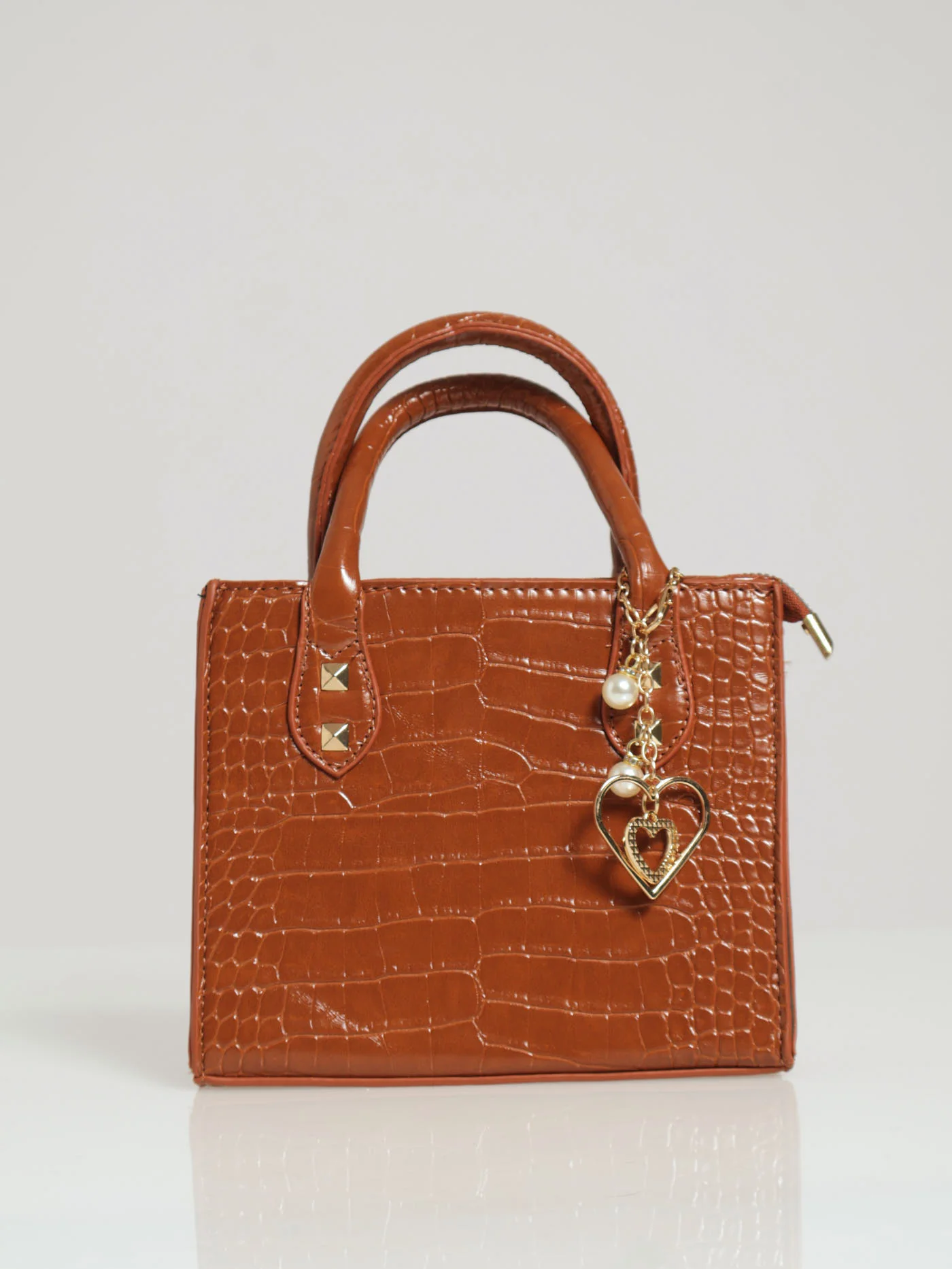 Matte Croc Tote Bag - Neutral