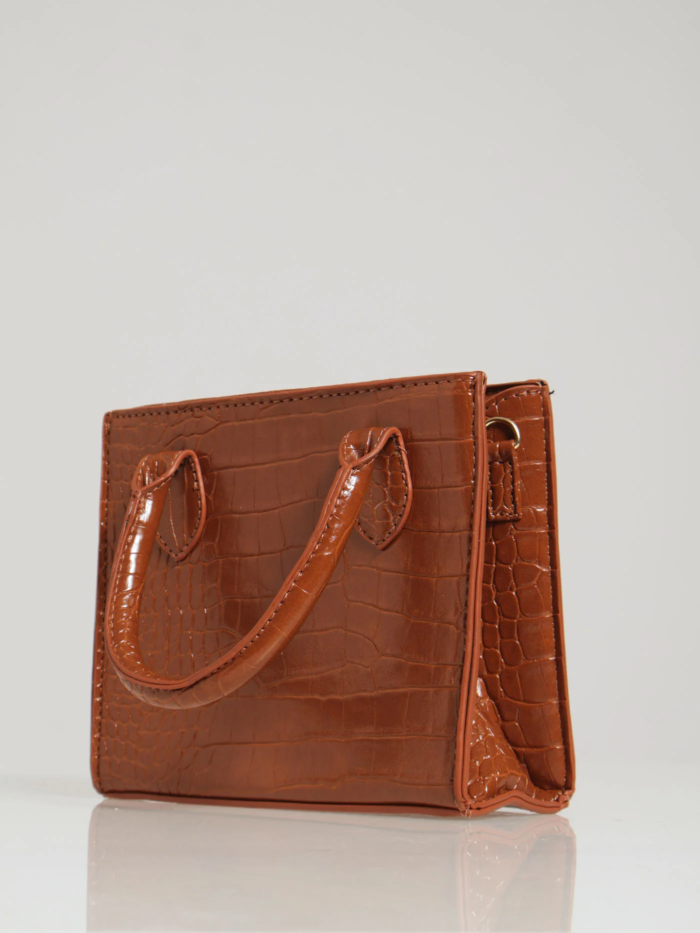 Matte Croc Tote Bag - Neutral - Image 2