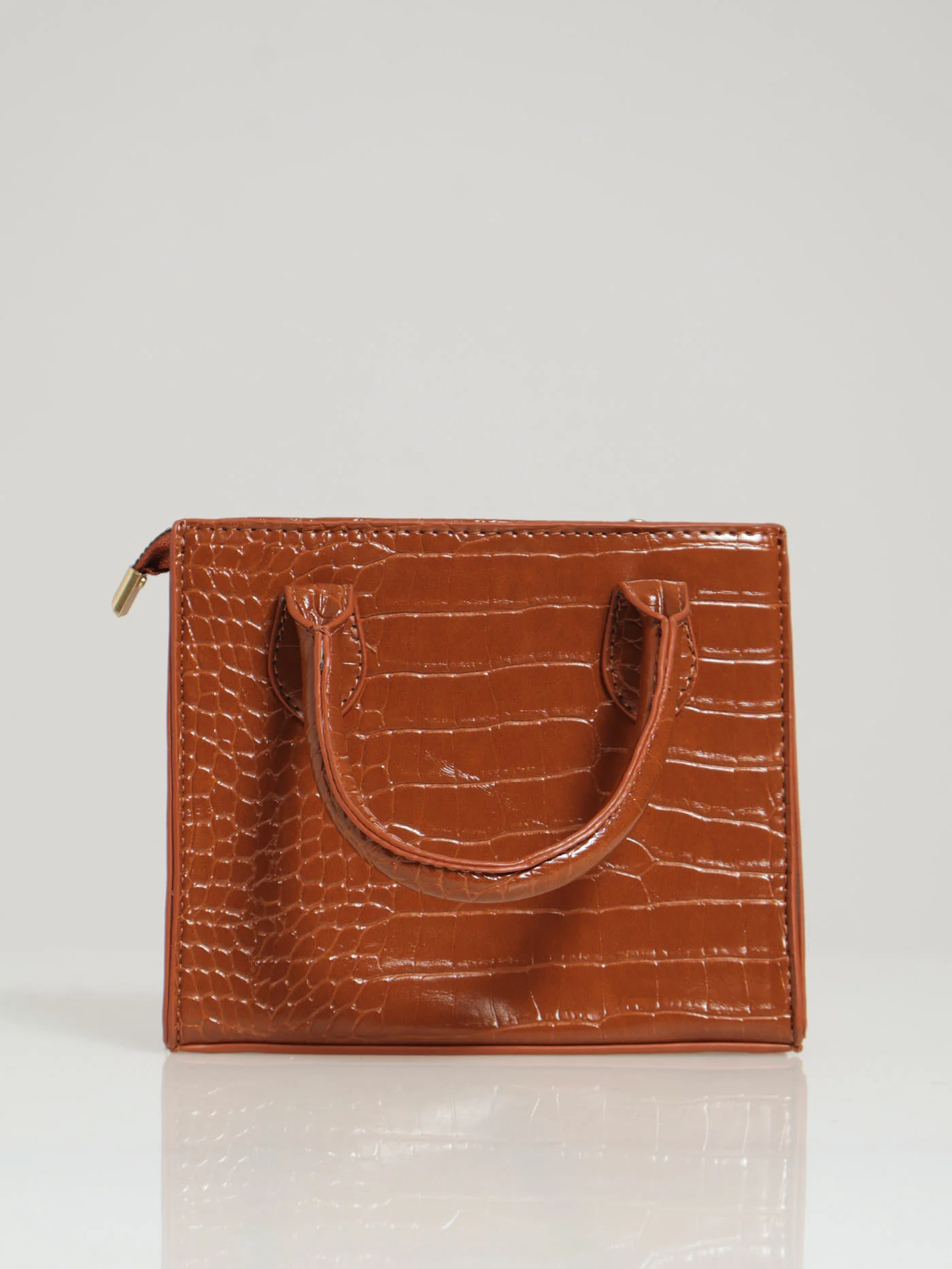 Matte Croc Tote Bag - Neutral - Image 3
