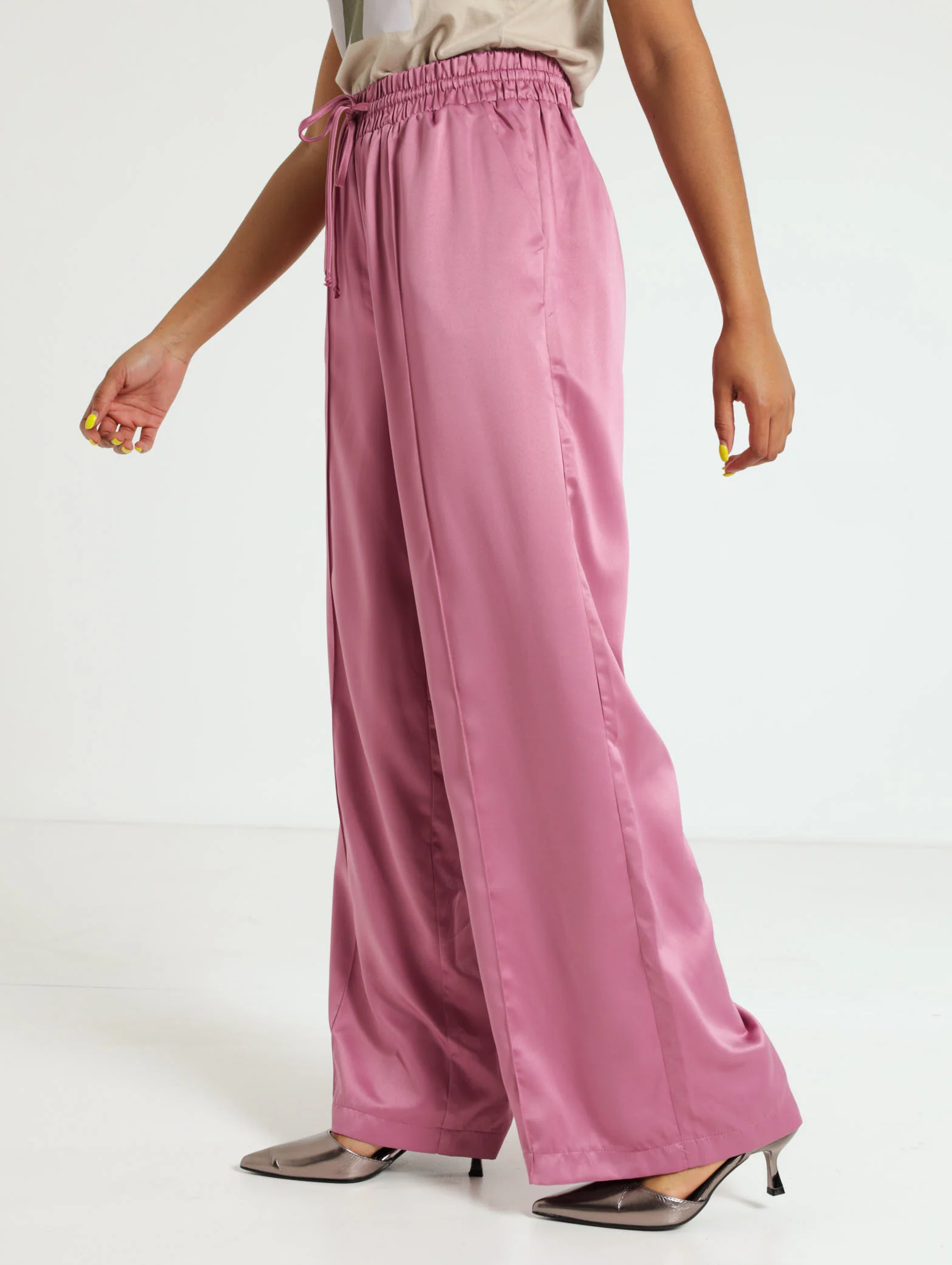 Matte Satin Wideleg Pant - Image 2
