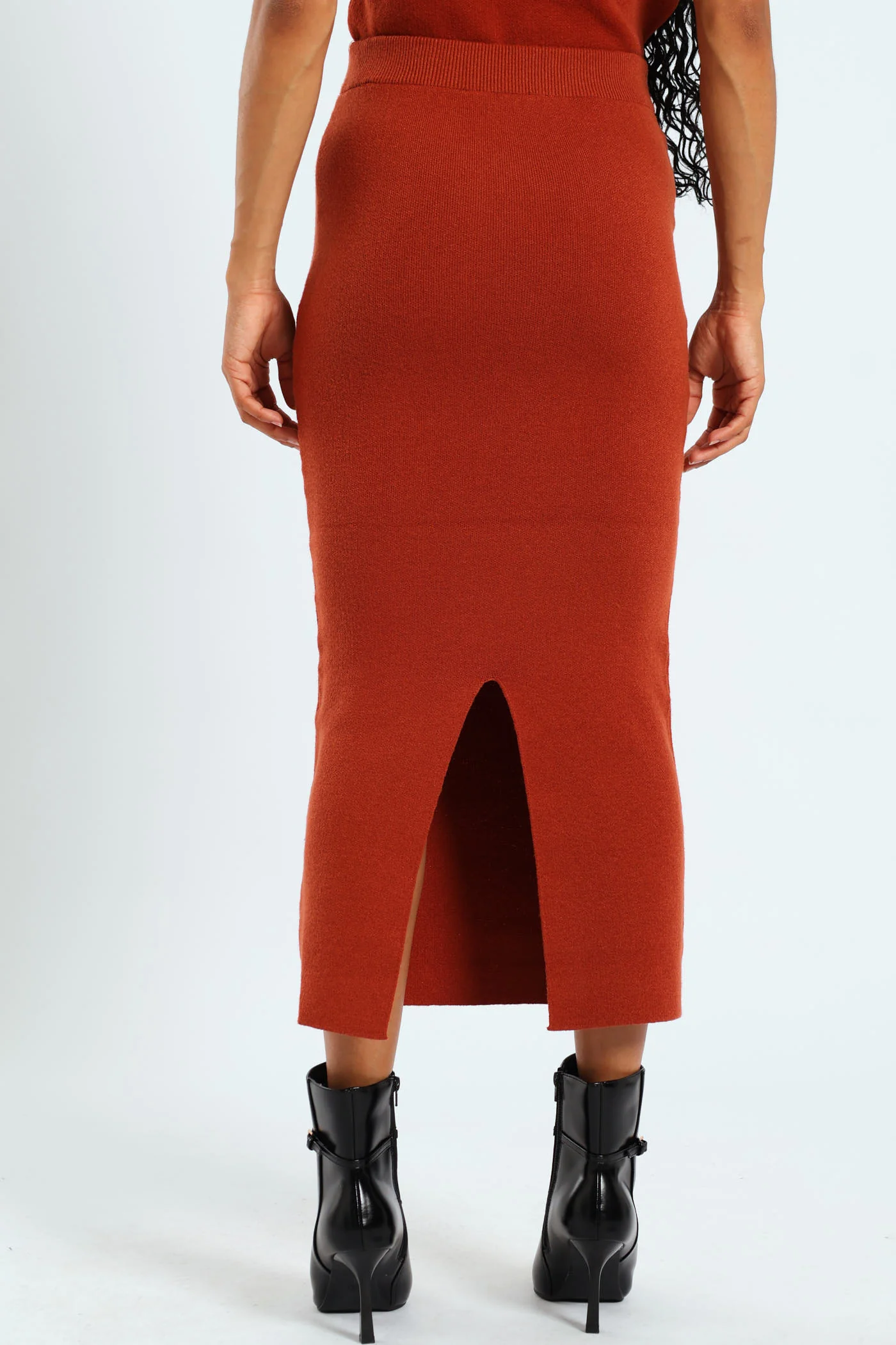 Maxi Knitwear Skirt - Rust - Image 4