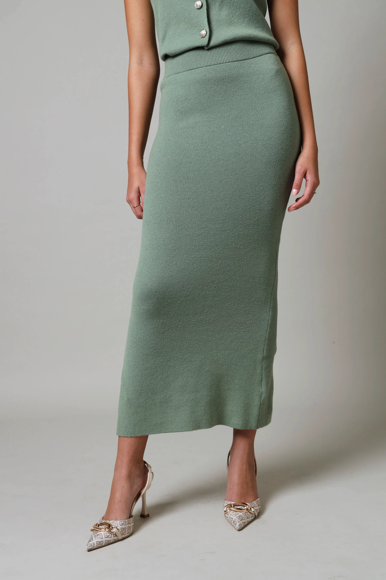 Maxi Knitwear Skirt - Sage