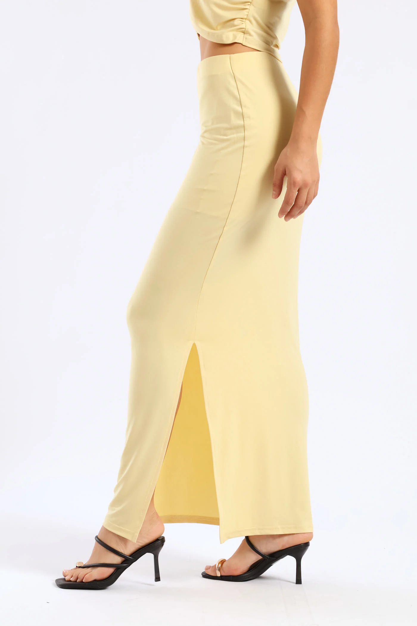 Maxi Slinky Skirt - Yellow - Image 4