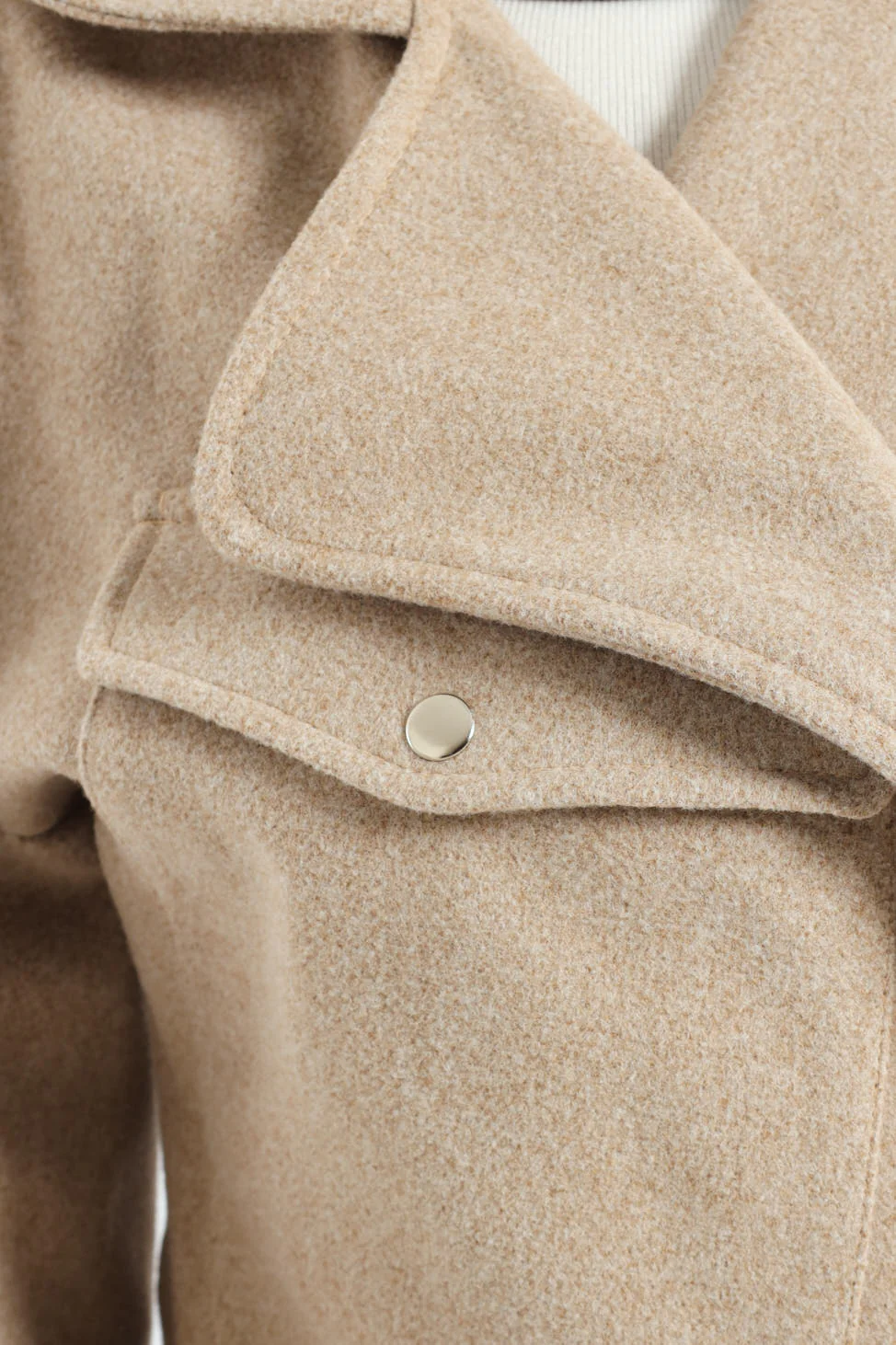 Melton Utility Shacket - Oatmeal - Image 5