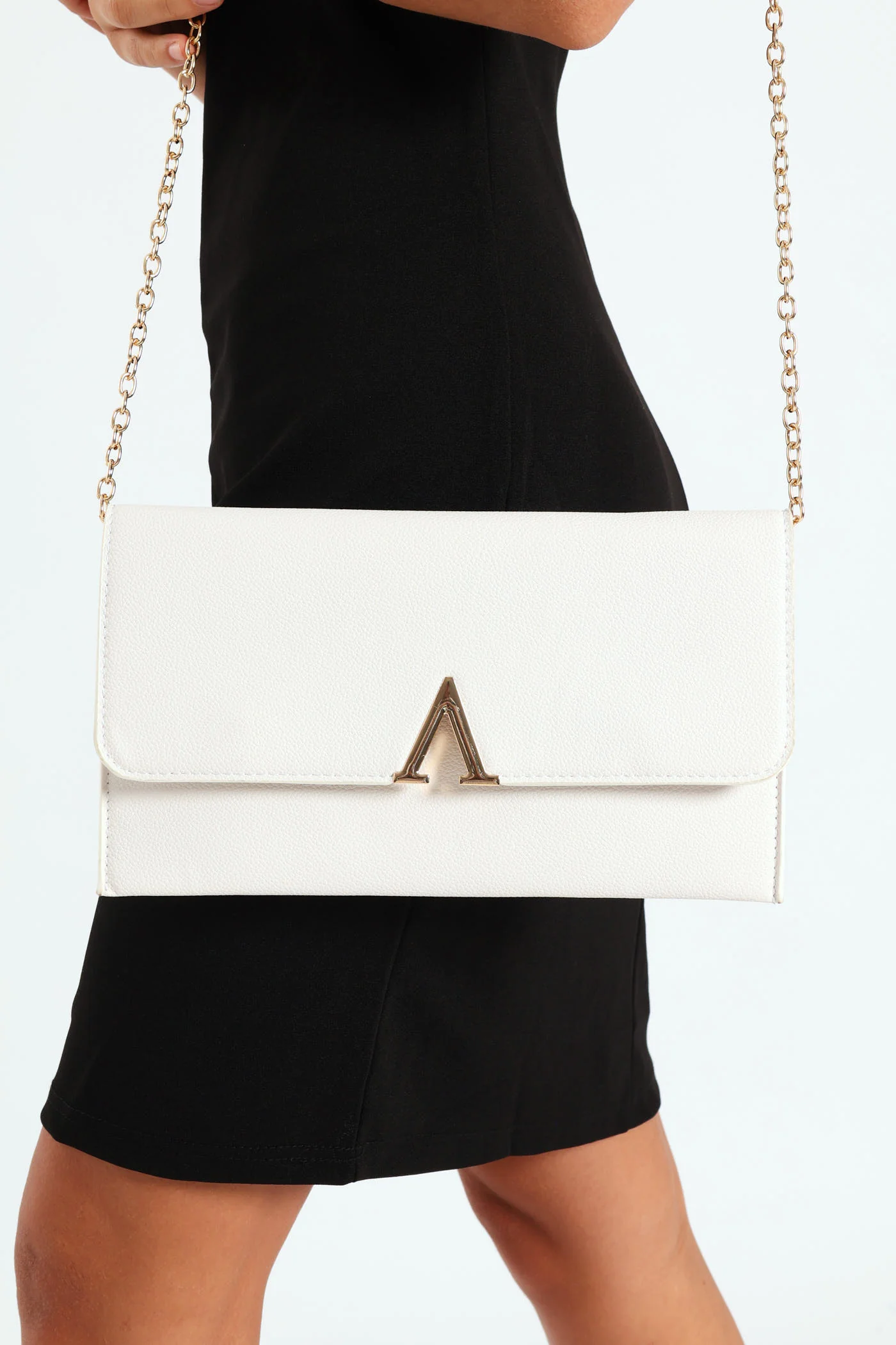 Metal Bar Clutch Bag - Off White