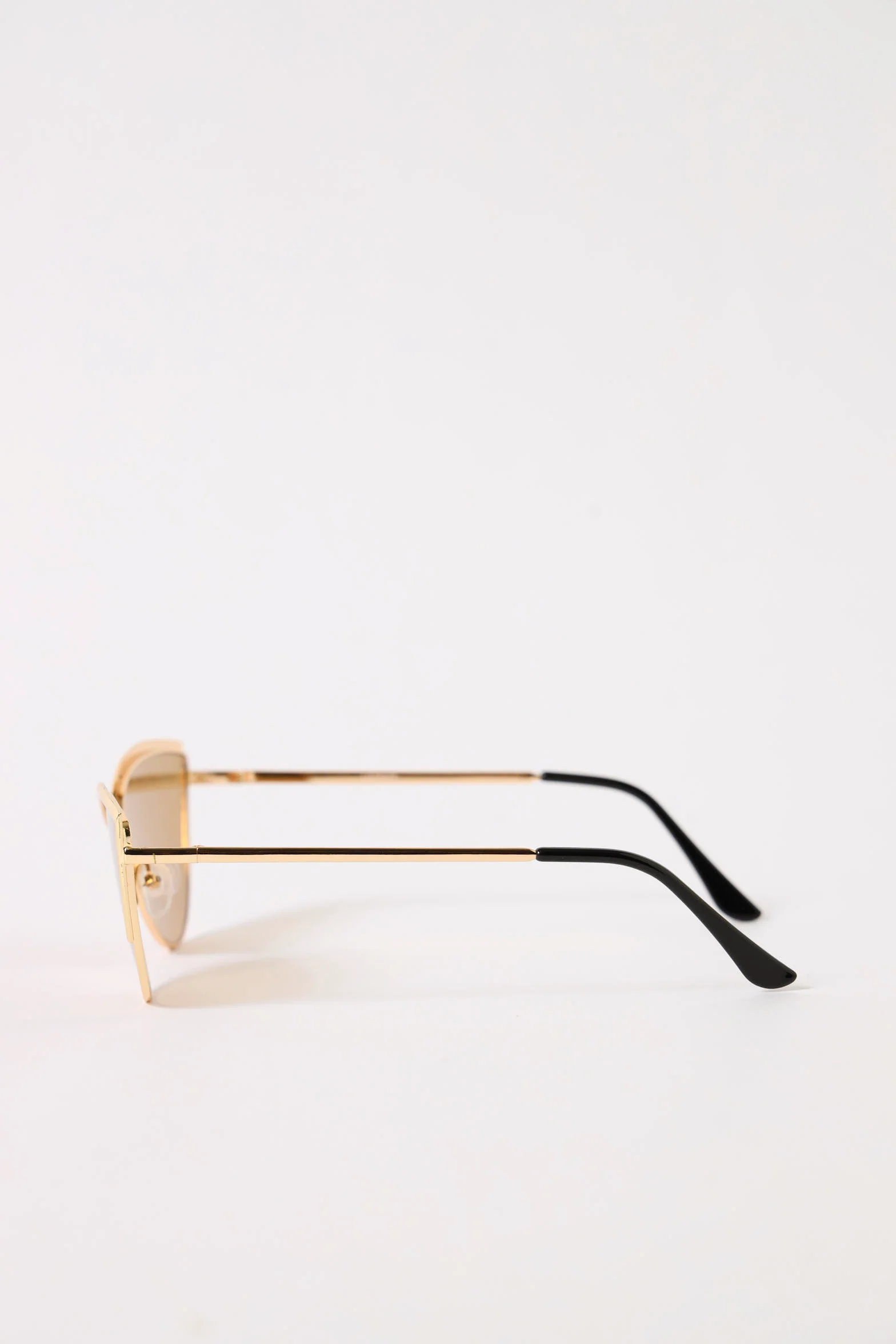 Metal Frame Cat Eye Sunglasses - Gold - Image 3