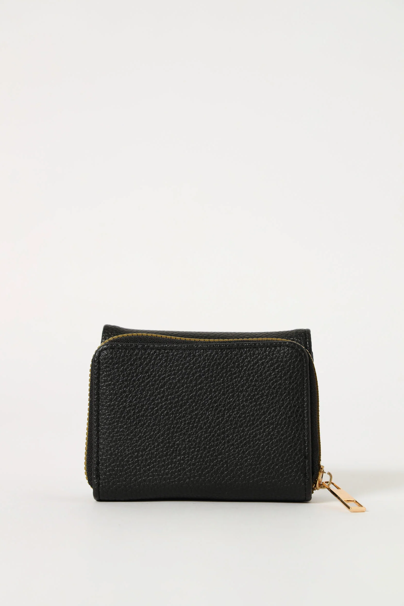 Metal Logo Compartment Wallet - Black - Image 4