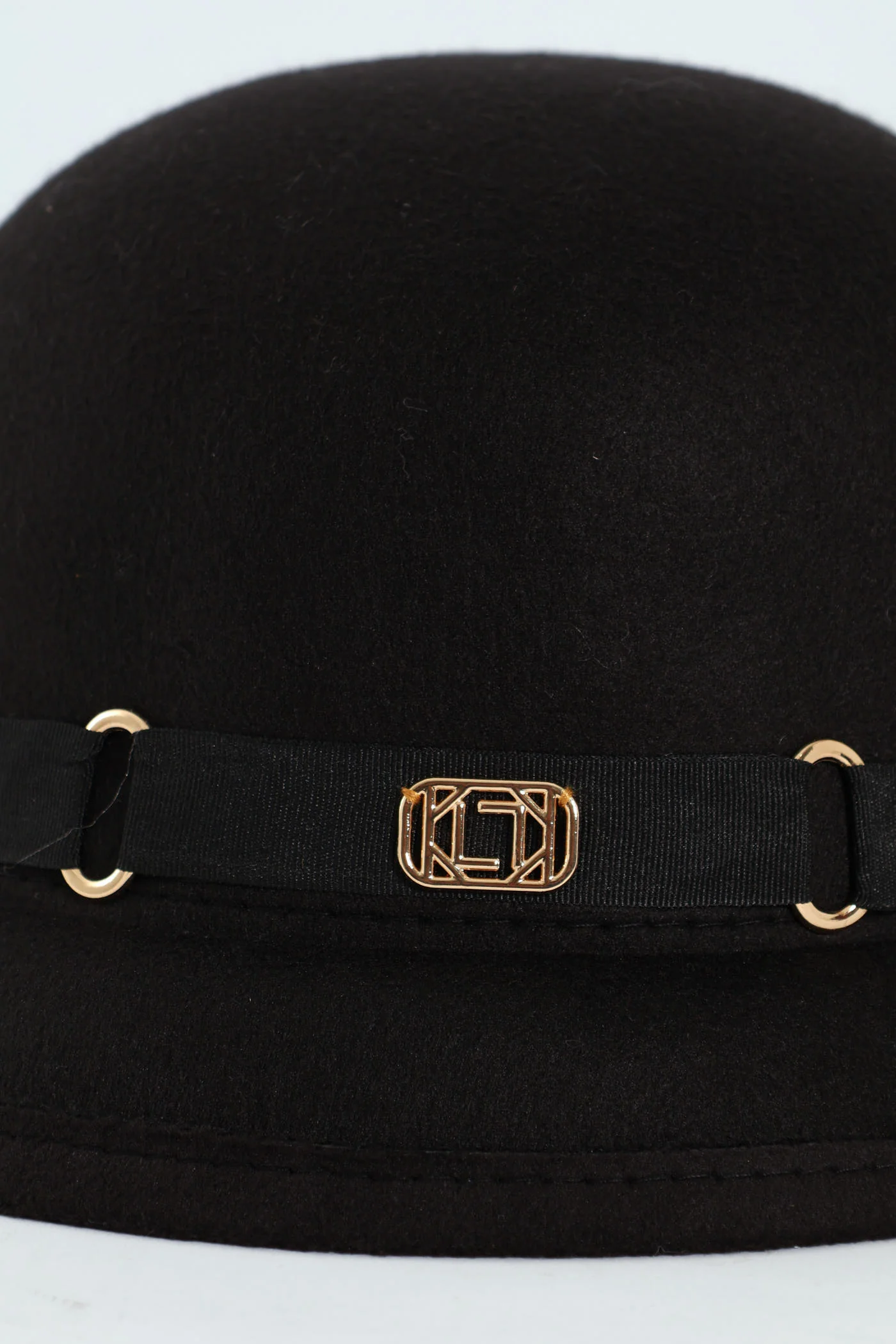 Metal Monogram Trim Hat - Black - Image 3