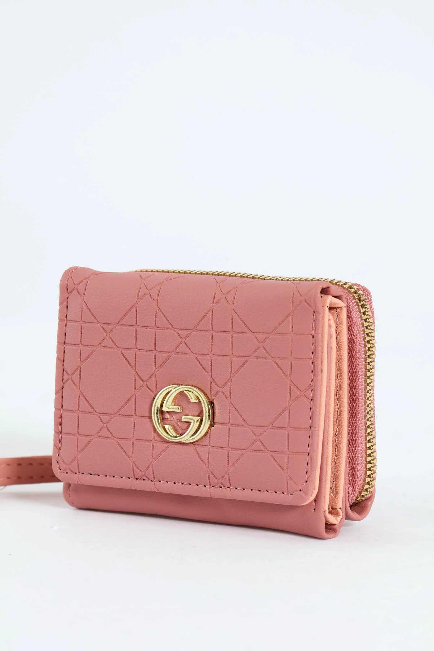 Metal Plaque Wallet - Pink