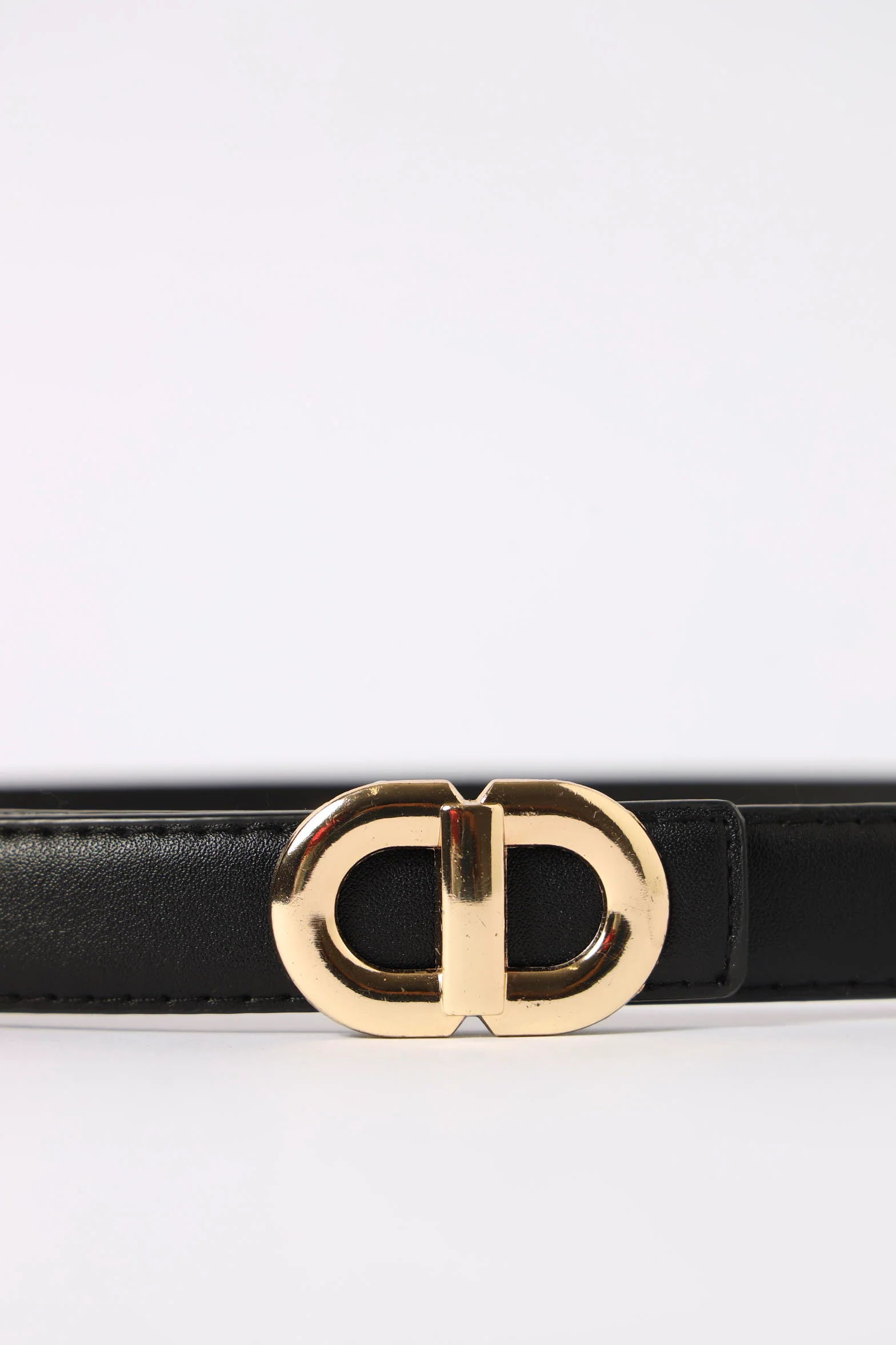 Metal Trim Designer Belt - Black - Image 2