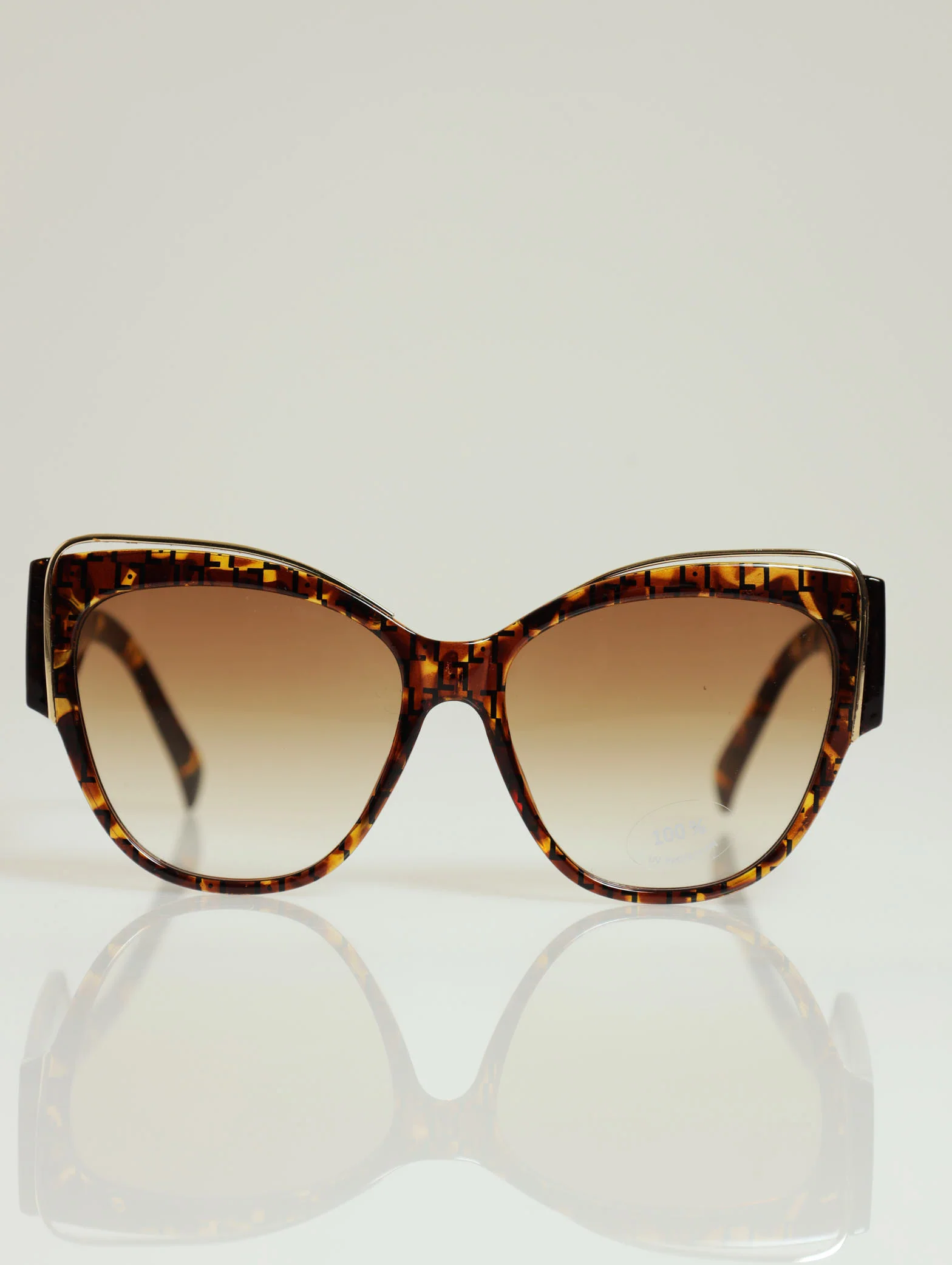Metal Trim Sunglasses - Brown