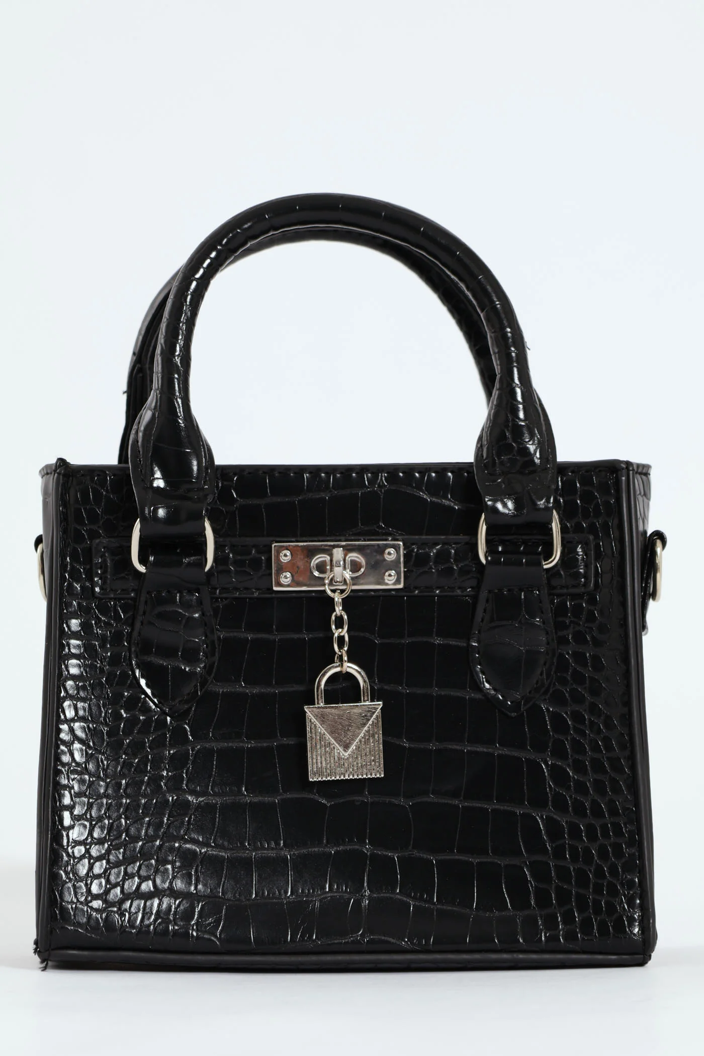 Metal Trim Tote Bag - Black
