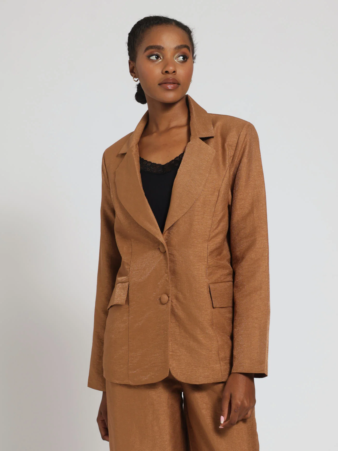 Metallic Blazer - Brown
