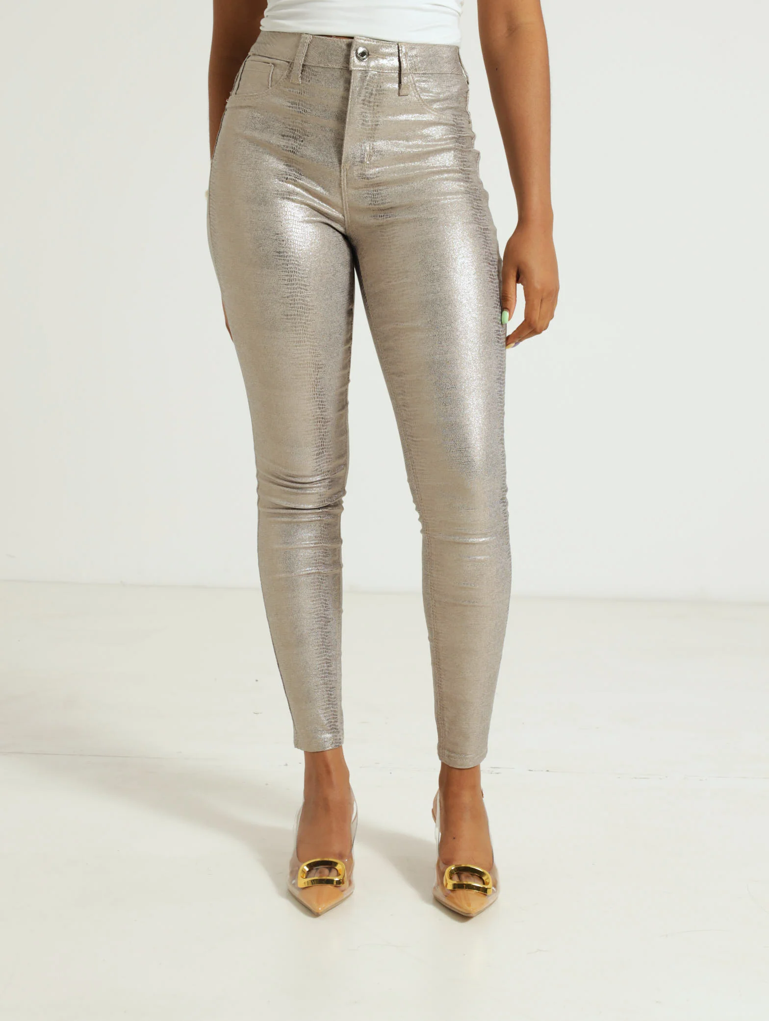 Metallic Skinny Jean
