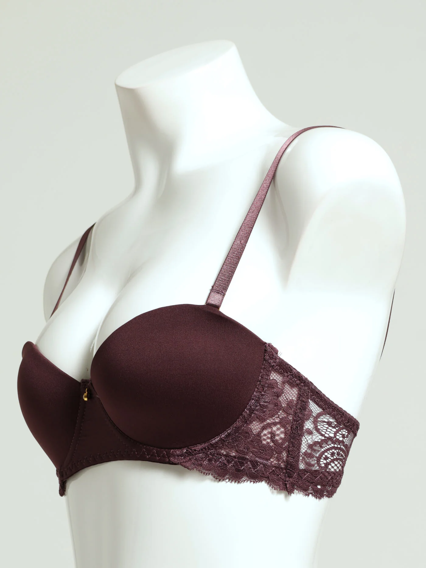 Microfibre Lace Balconette Huckleberry Bra - Plum - Image 2