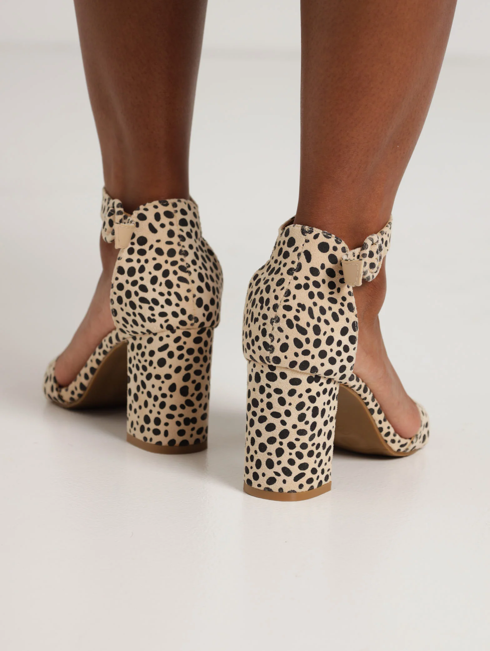 Mid Block Heel Mule With Ankle Strap - Animal - Image 3