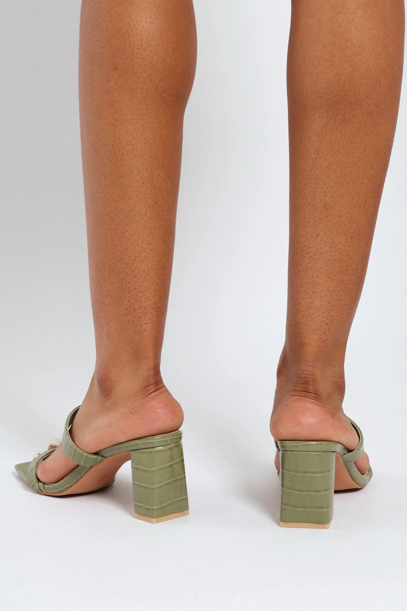 Mid Block Square Patent Mule Heel - Chartreuse - Image 4